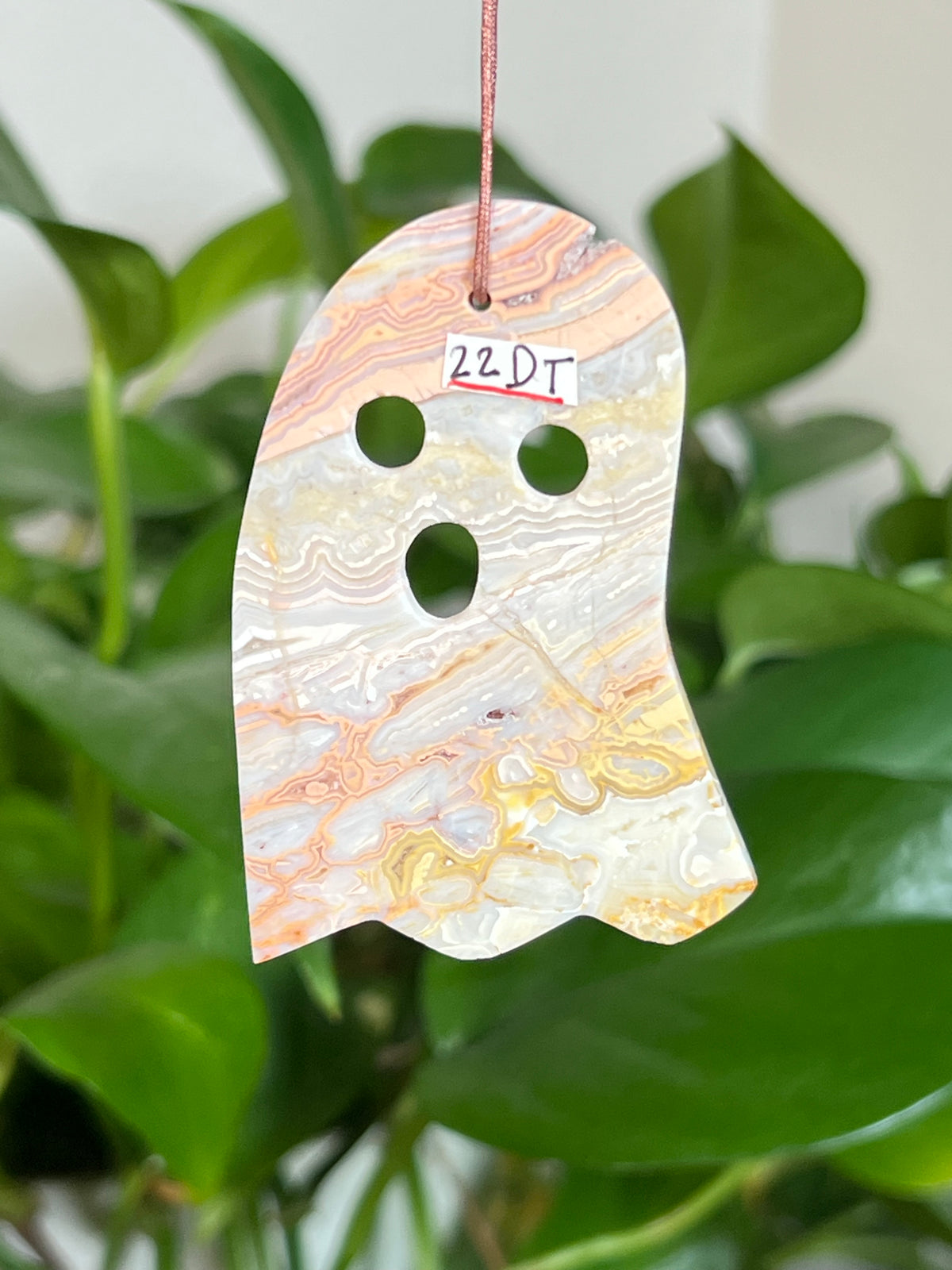 Crazy Lace Agate Ghost Ornaments