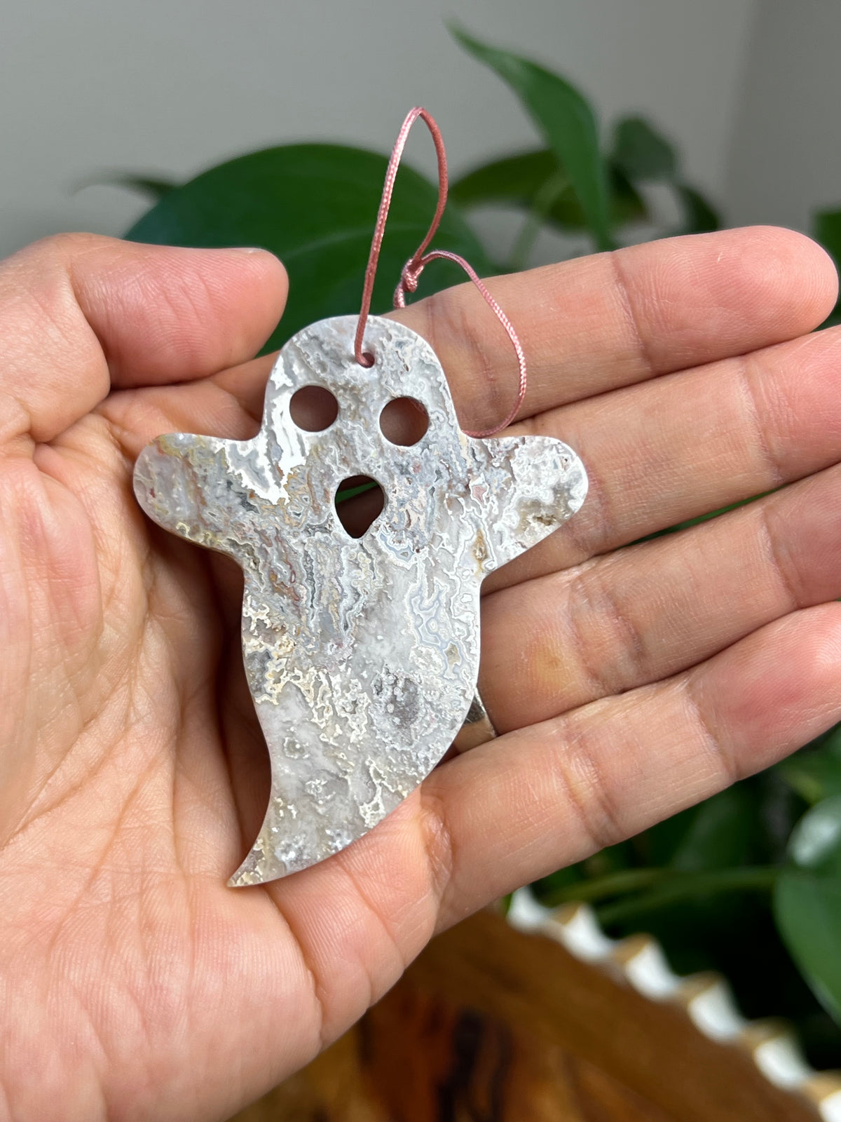 Sumatra Plume Agate Ornament Ghost: A