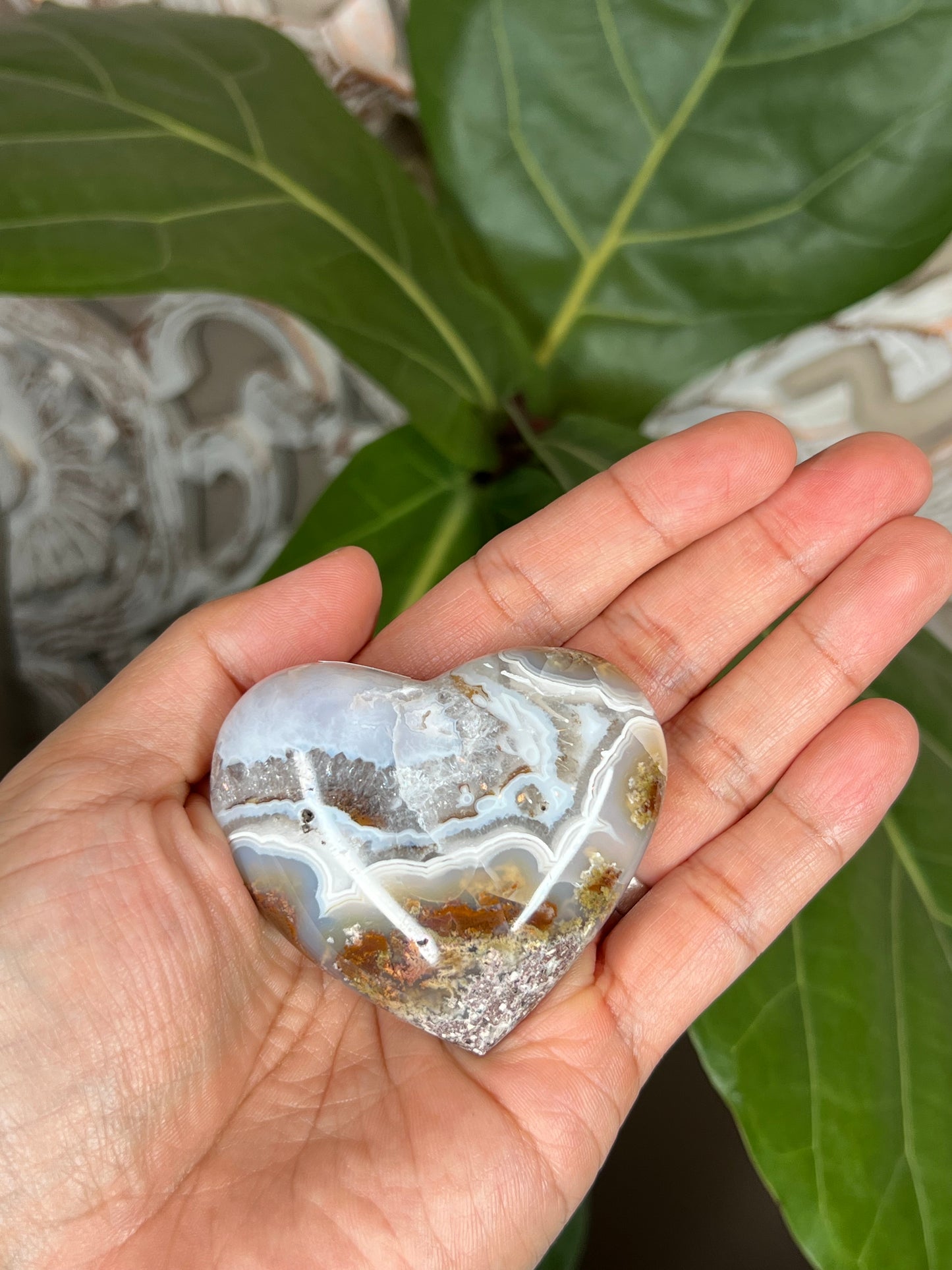 Scenic Moss Agate Heart