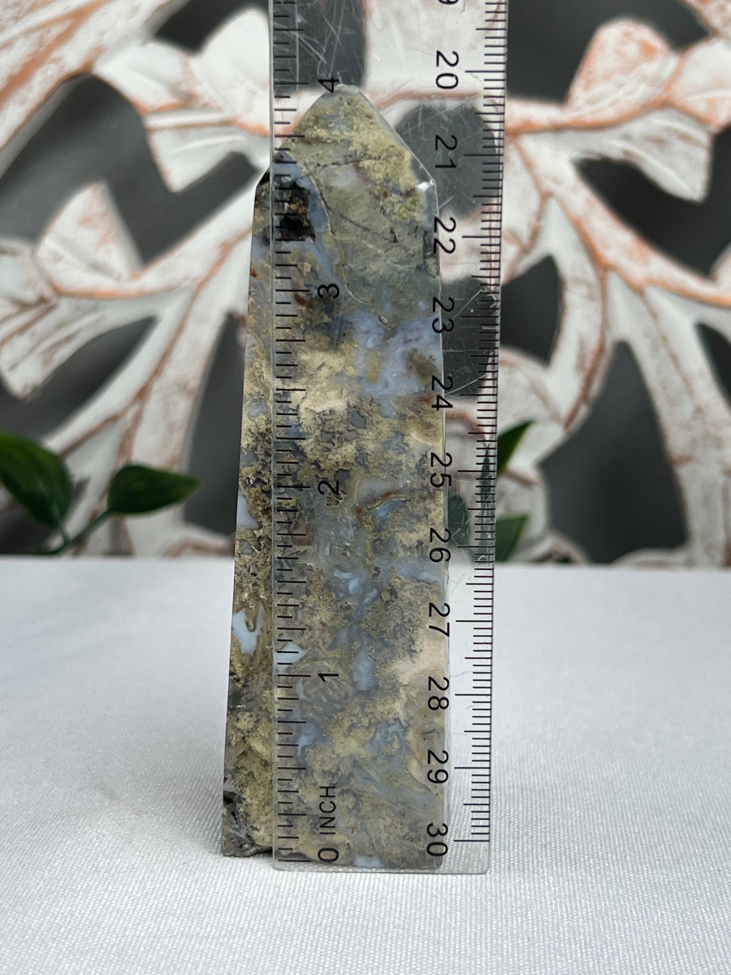 Green Moss Agate Tower