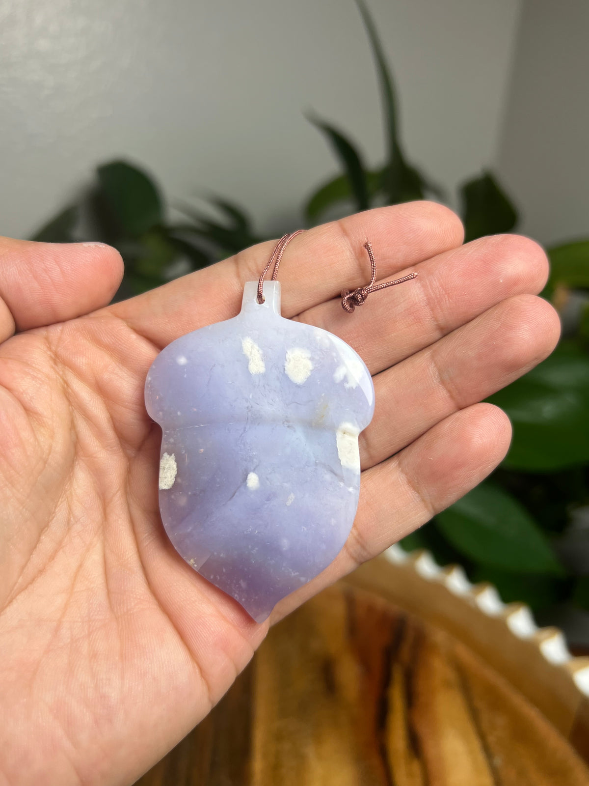 Purple Chalcedony Ornament Acorn: BG
