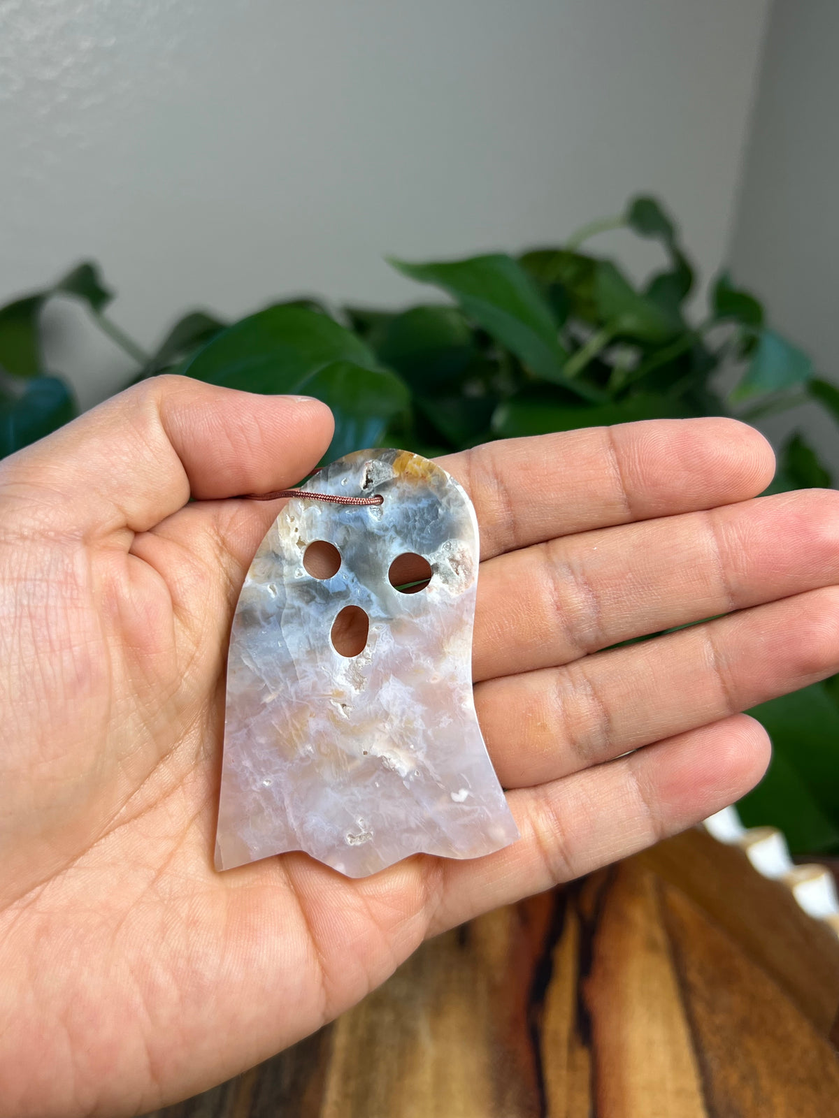 Rainbow Plume Agate Ghost Ornaments