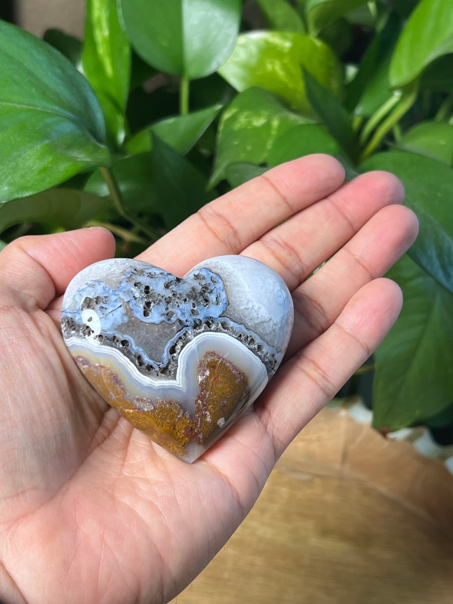 Scenic Moss Agate Heart
