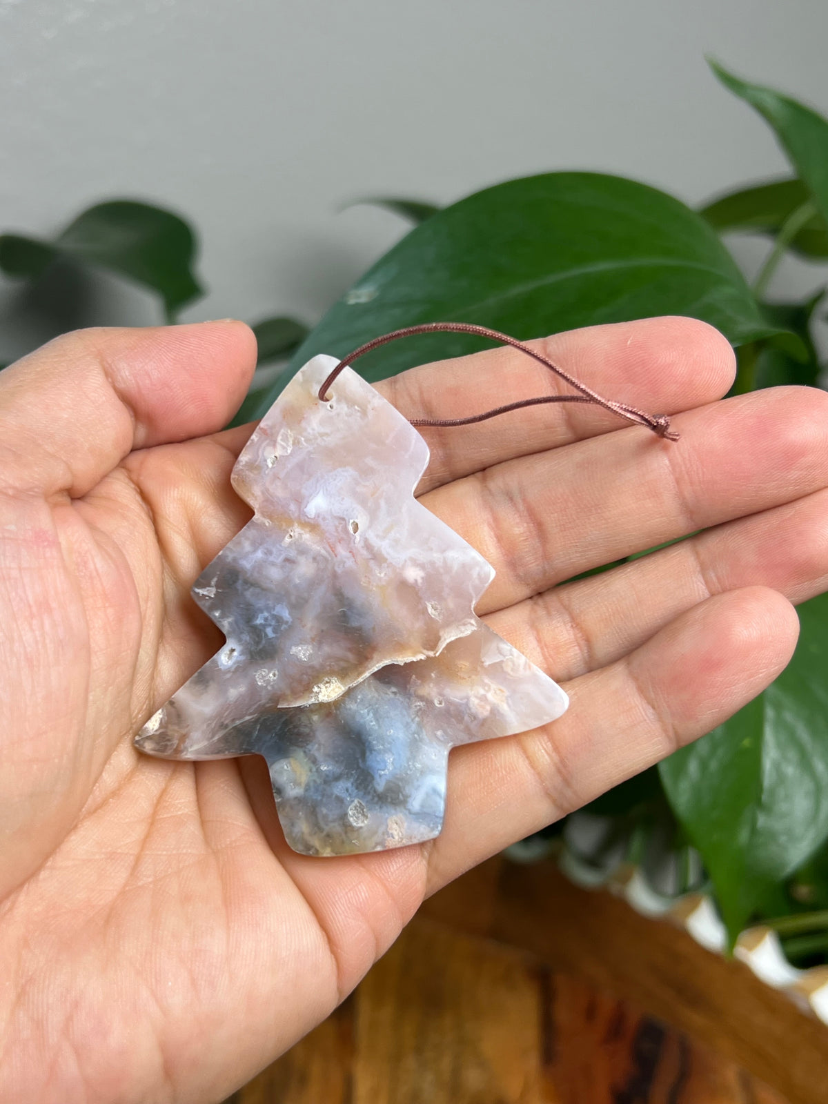 Rainbow Plume Agate Ornament Tree: AY