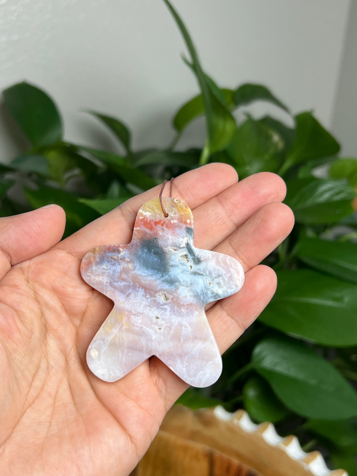 Rainbow Plume Agate Ornament Gingerbread: Ai