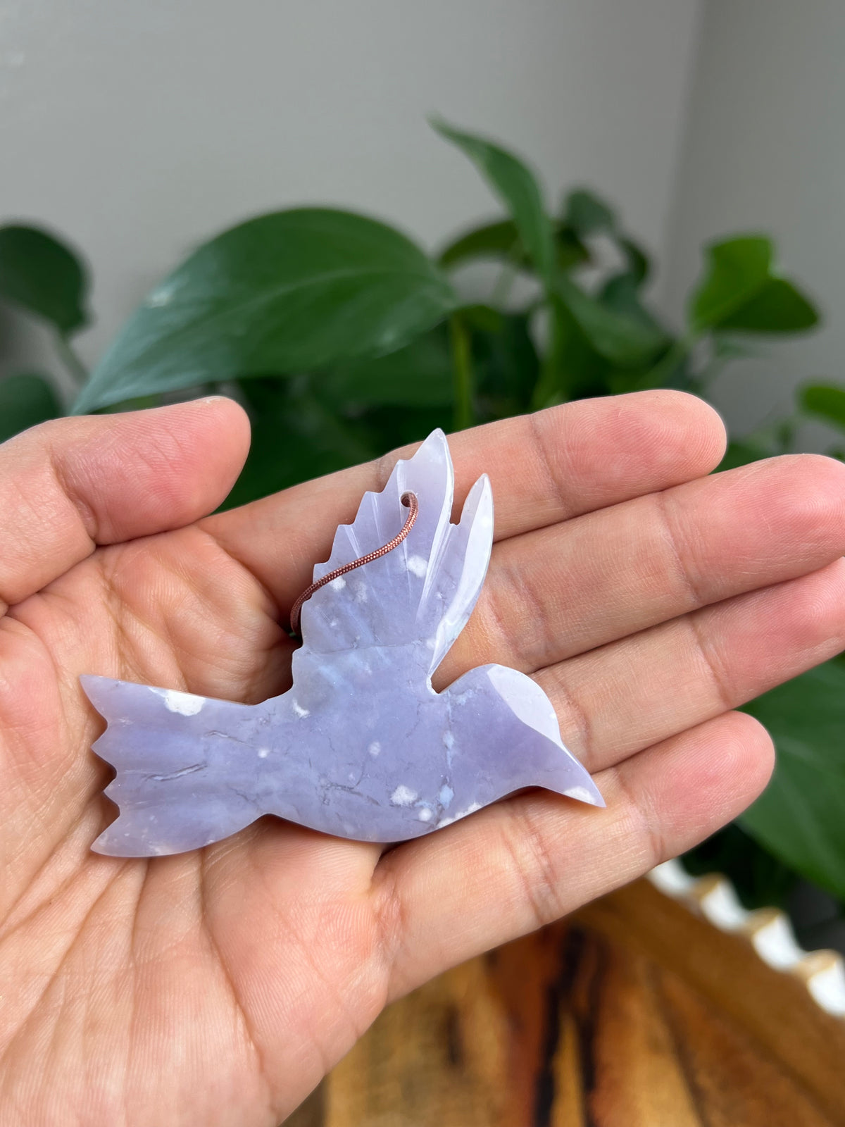 Purple Chalcedony Ornament Hummingbird: D