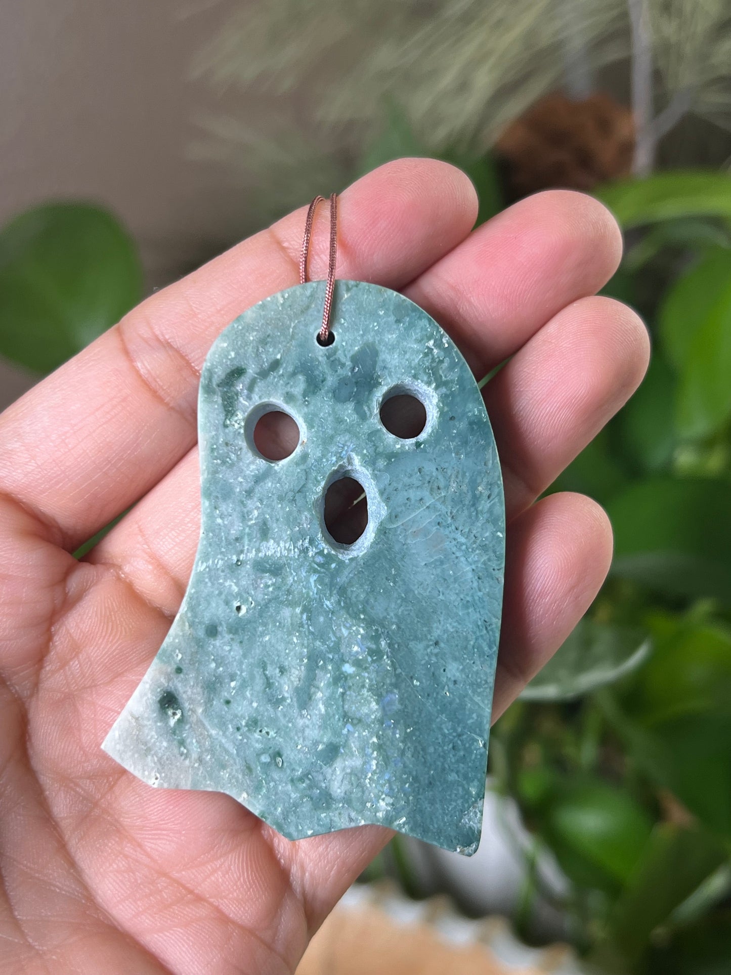 Blue Green Jasper Ghost Ornament