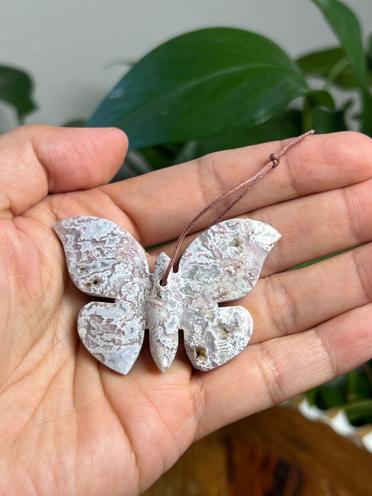 Sumatra Plume Agate Ornament Butterfly: VE