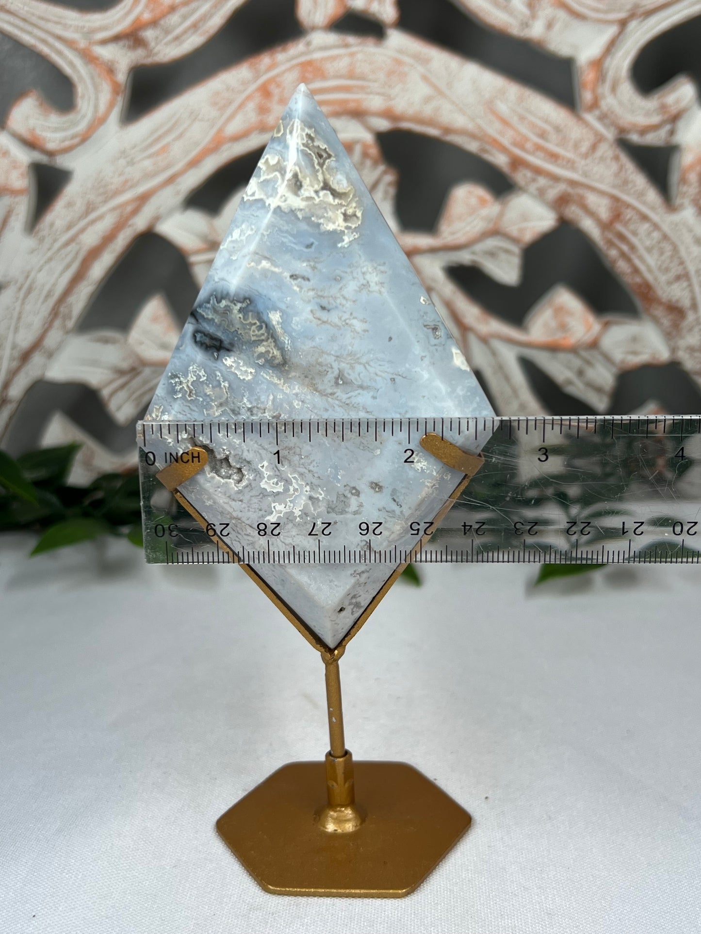 Blue Plume Agate Diamond