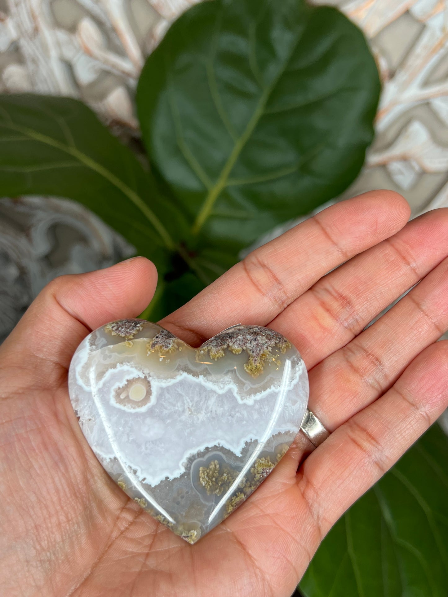 Scenic Moss Agate Heart