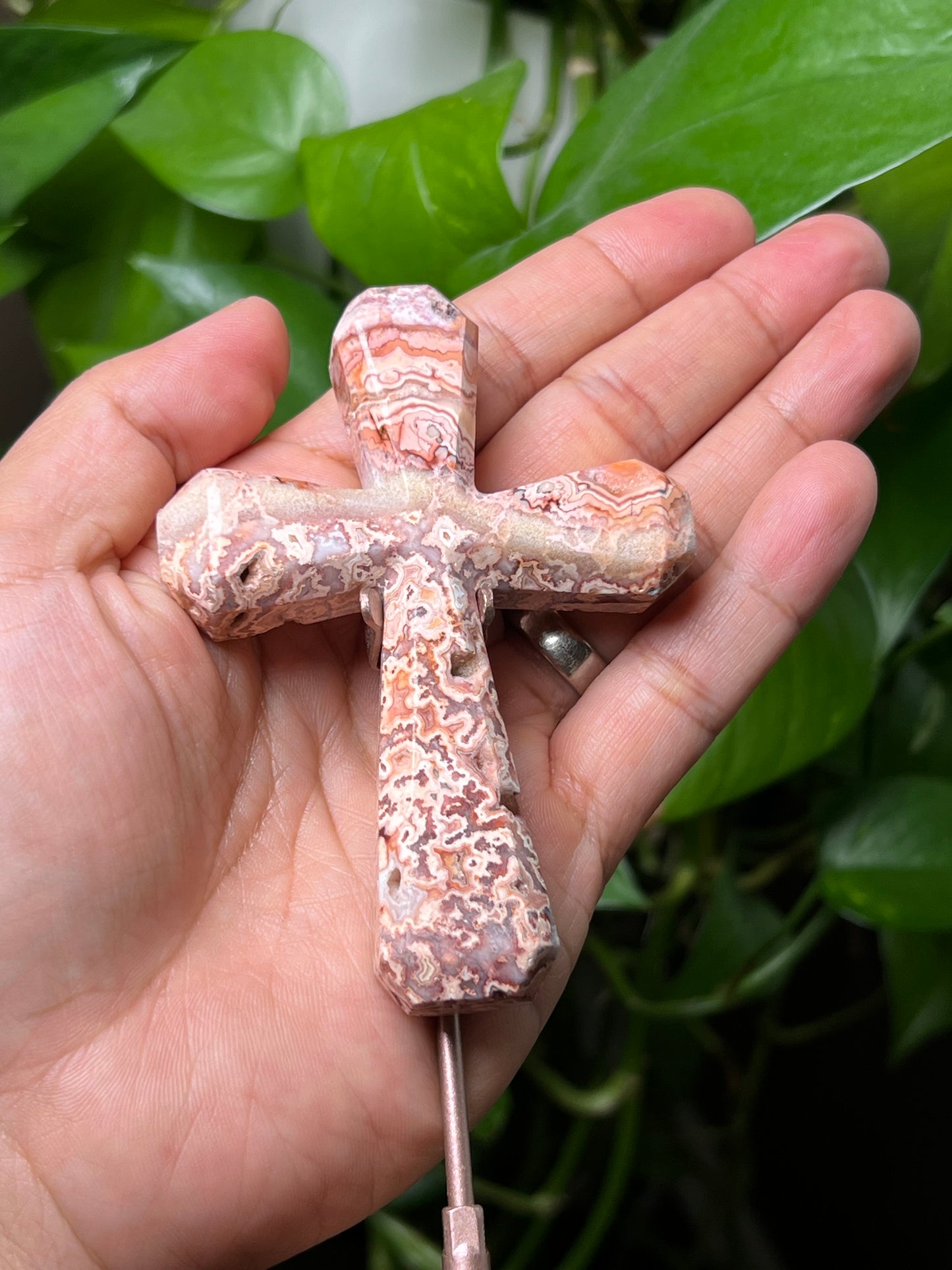 Crazy Lace Agate Cross