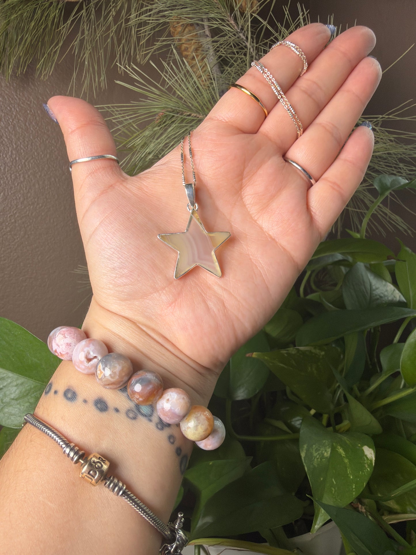 Iris Agate Star Necklace