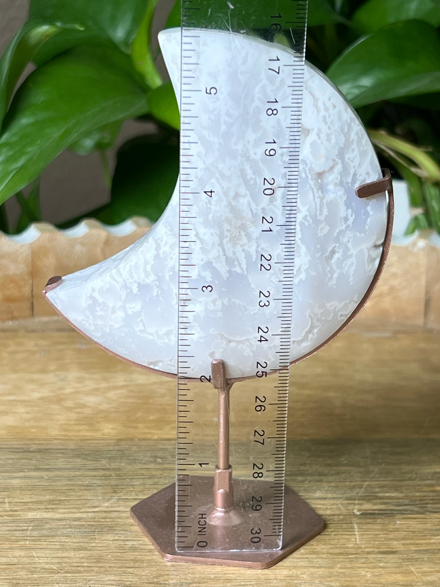 White Plume Agate Moon