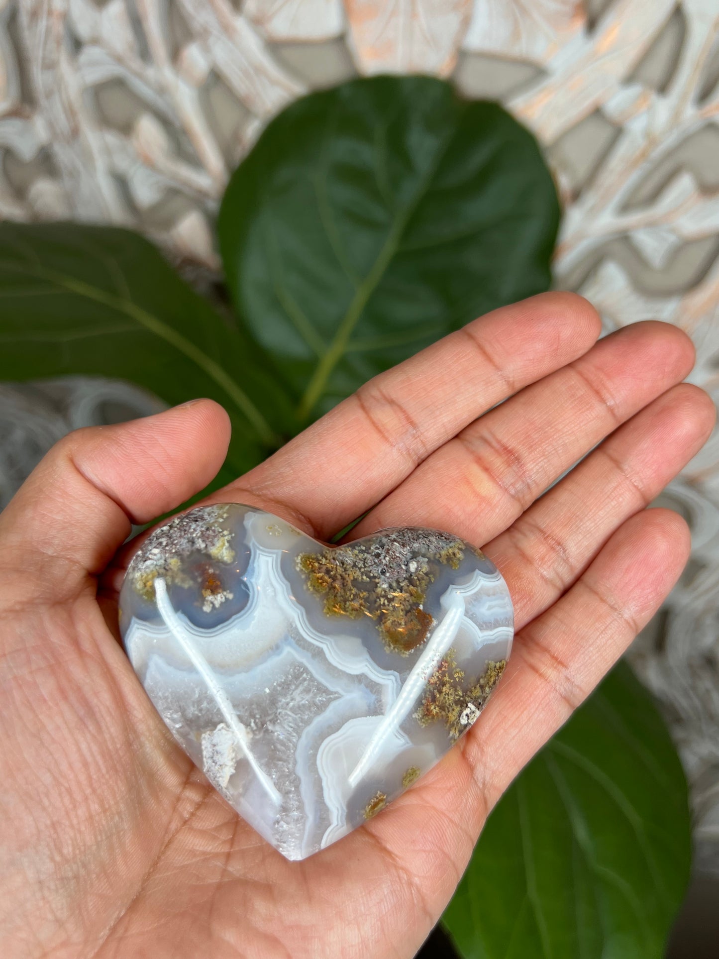 Scenic Moss Agate Heart