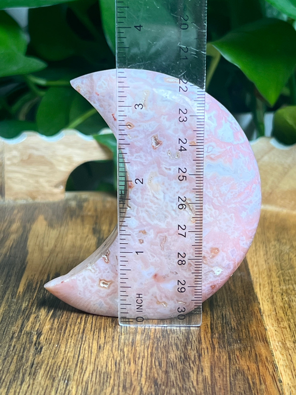 Pink Carnelian Self Standing Moon: PF