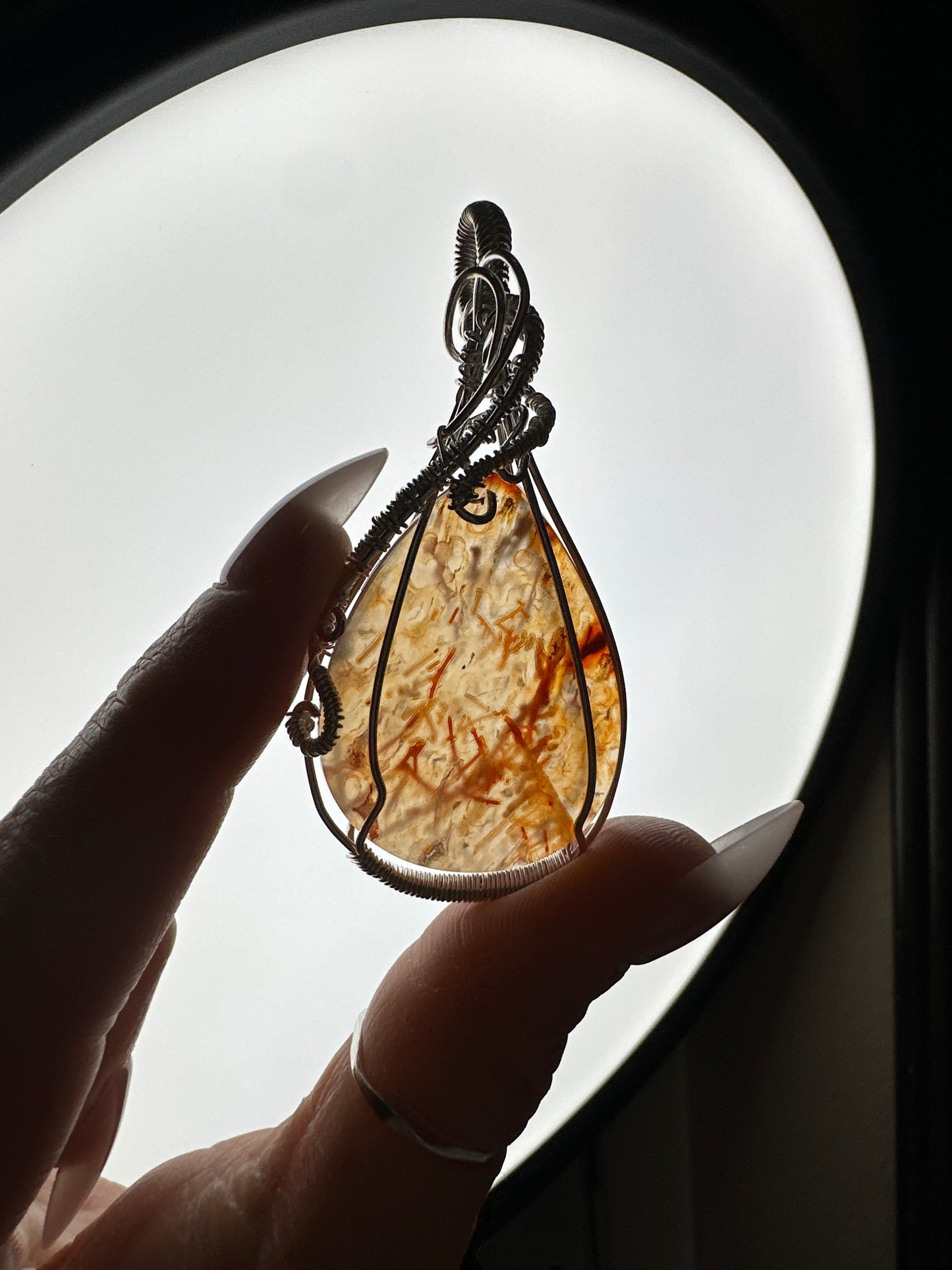 Carnelian Wire Wrapped Necklace