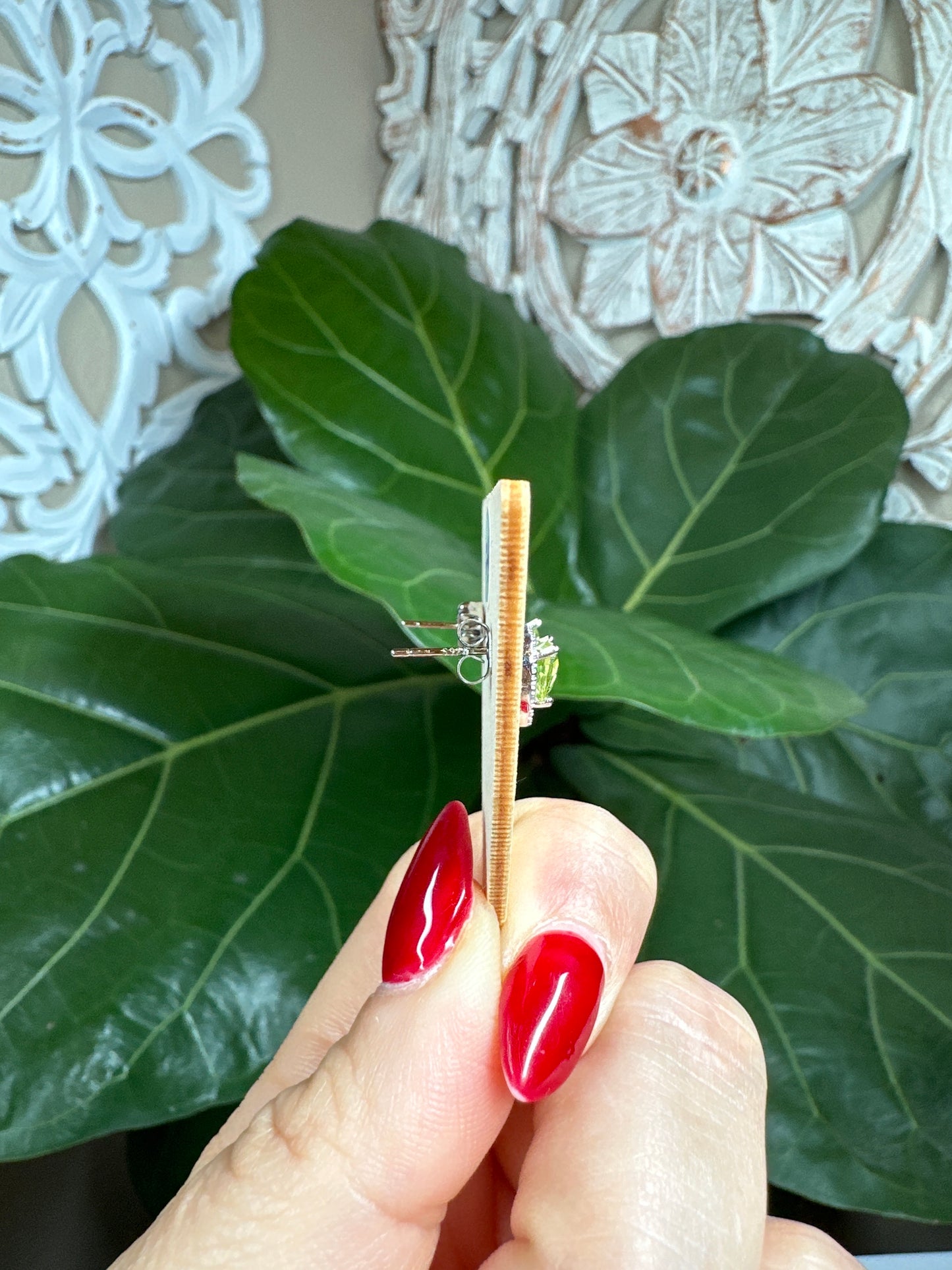 Peridot Heart Earrings