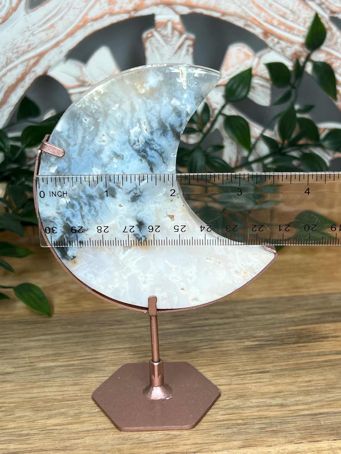 Rainbow Plume Agate Moon