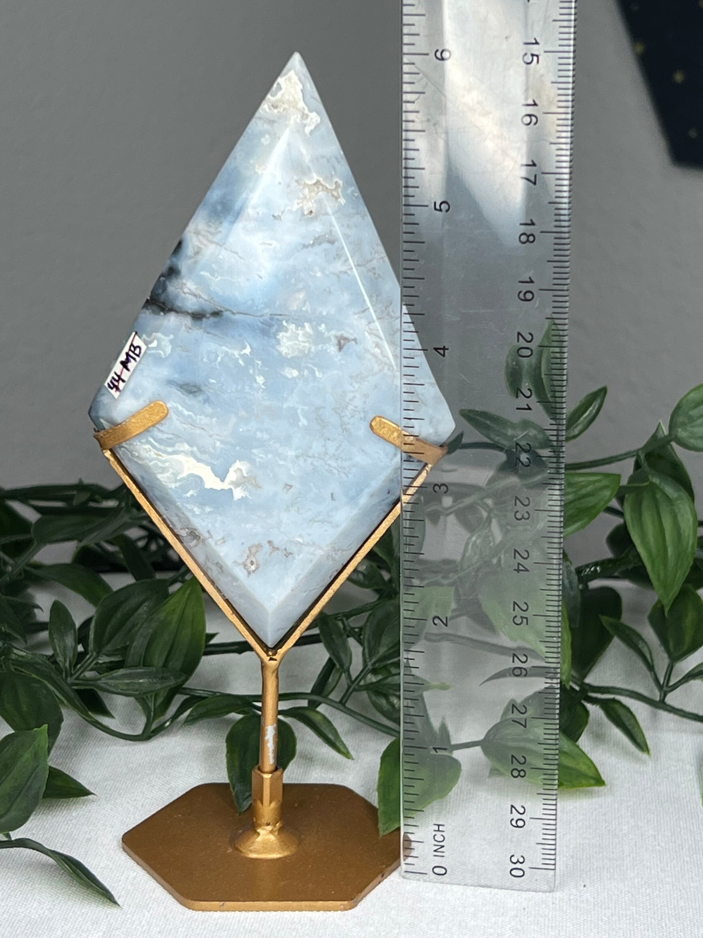 Blue Plume Agate Diamond