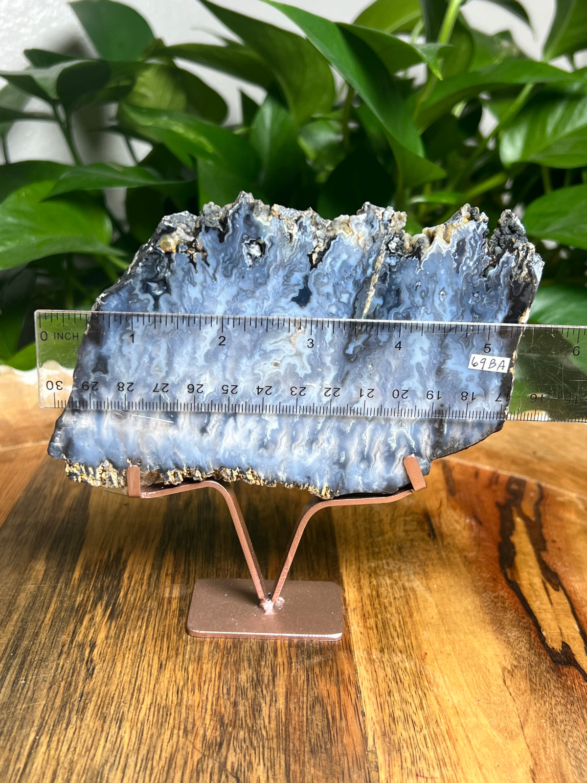 Blue Plume Agate Slab: BA