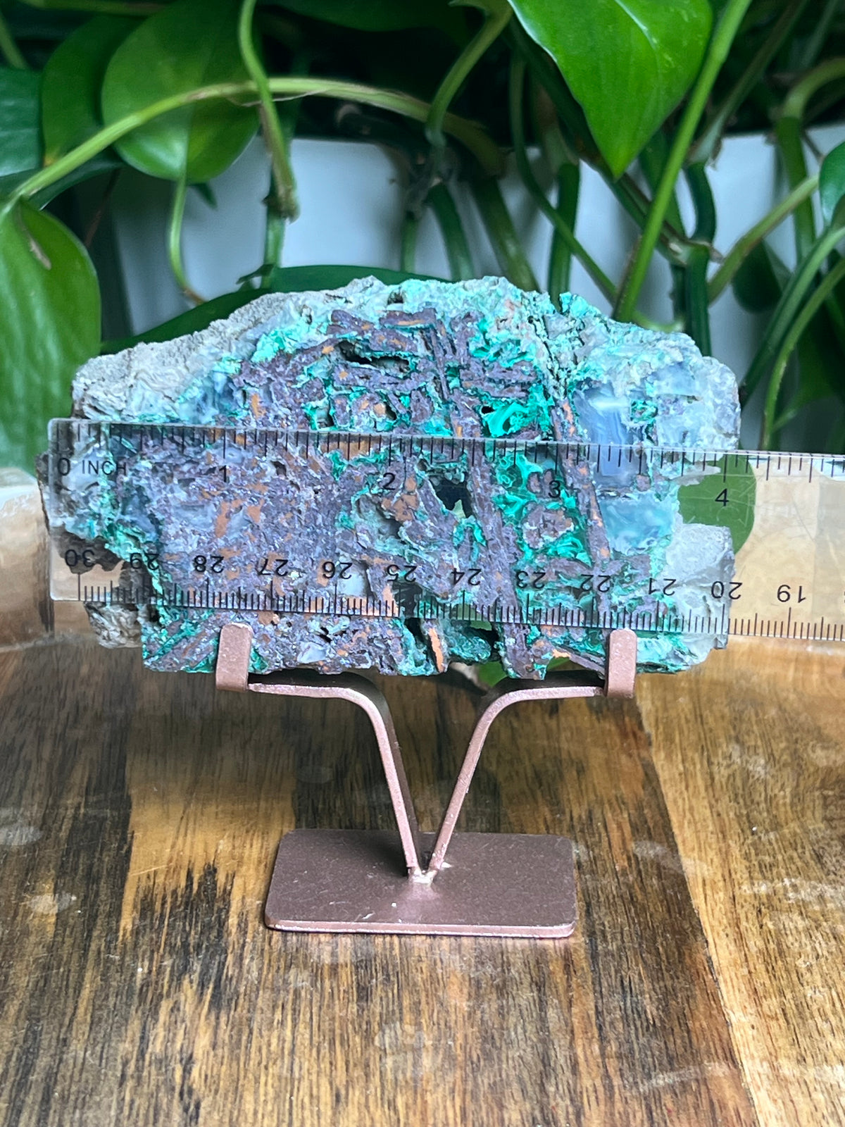 Copper In Malachite Chrysocolla and Chalcedony Slab: I