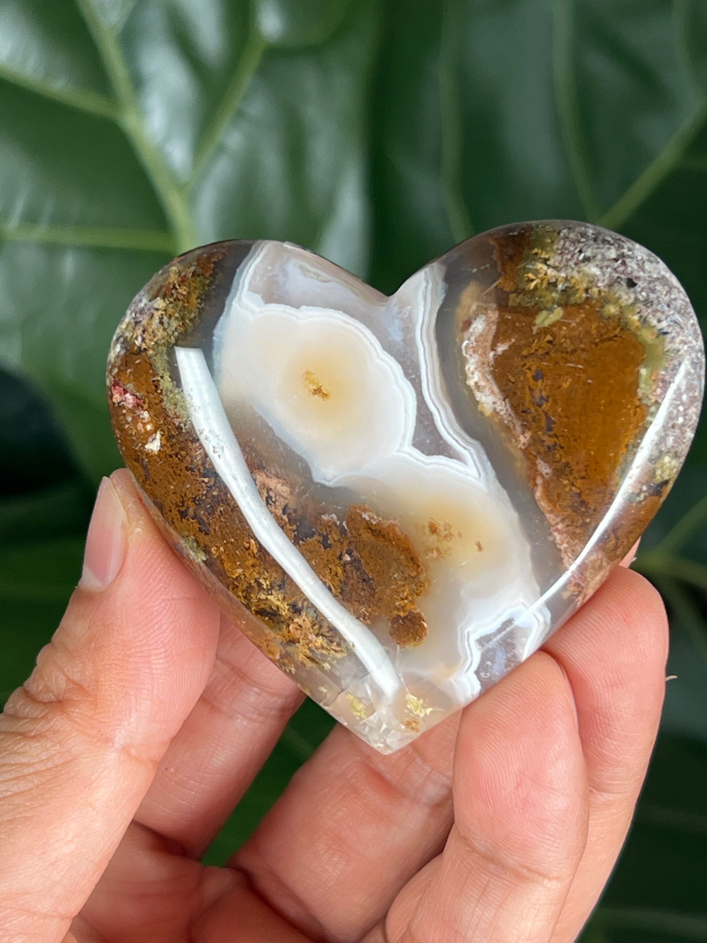 Scenic Moss Agate Heart