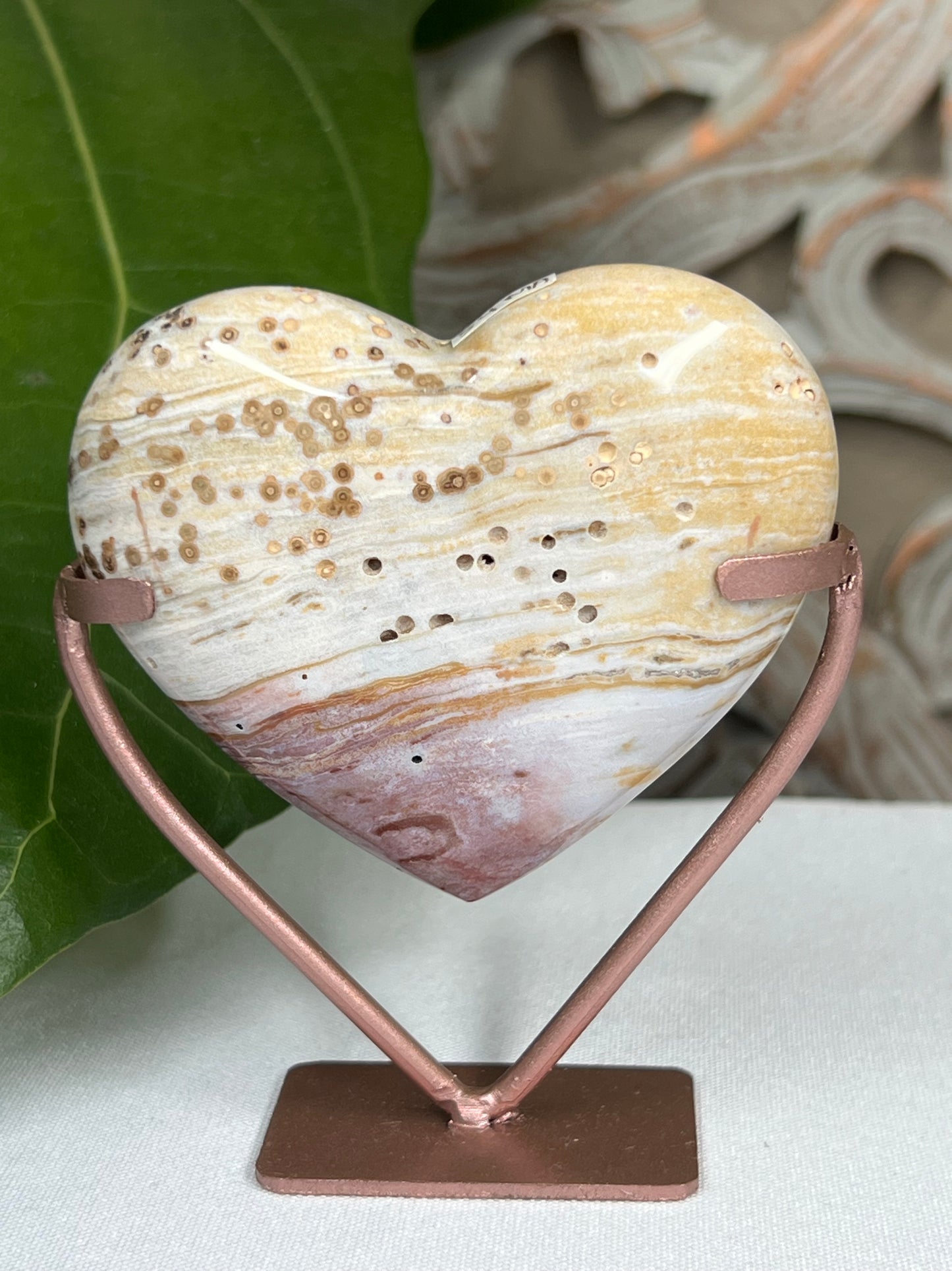 Milky Jasper Heart