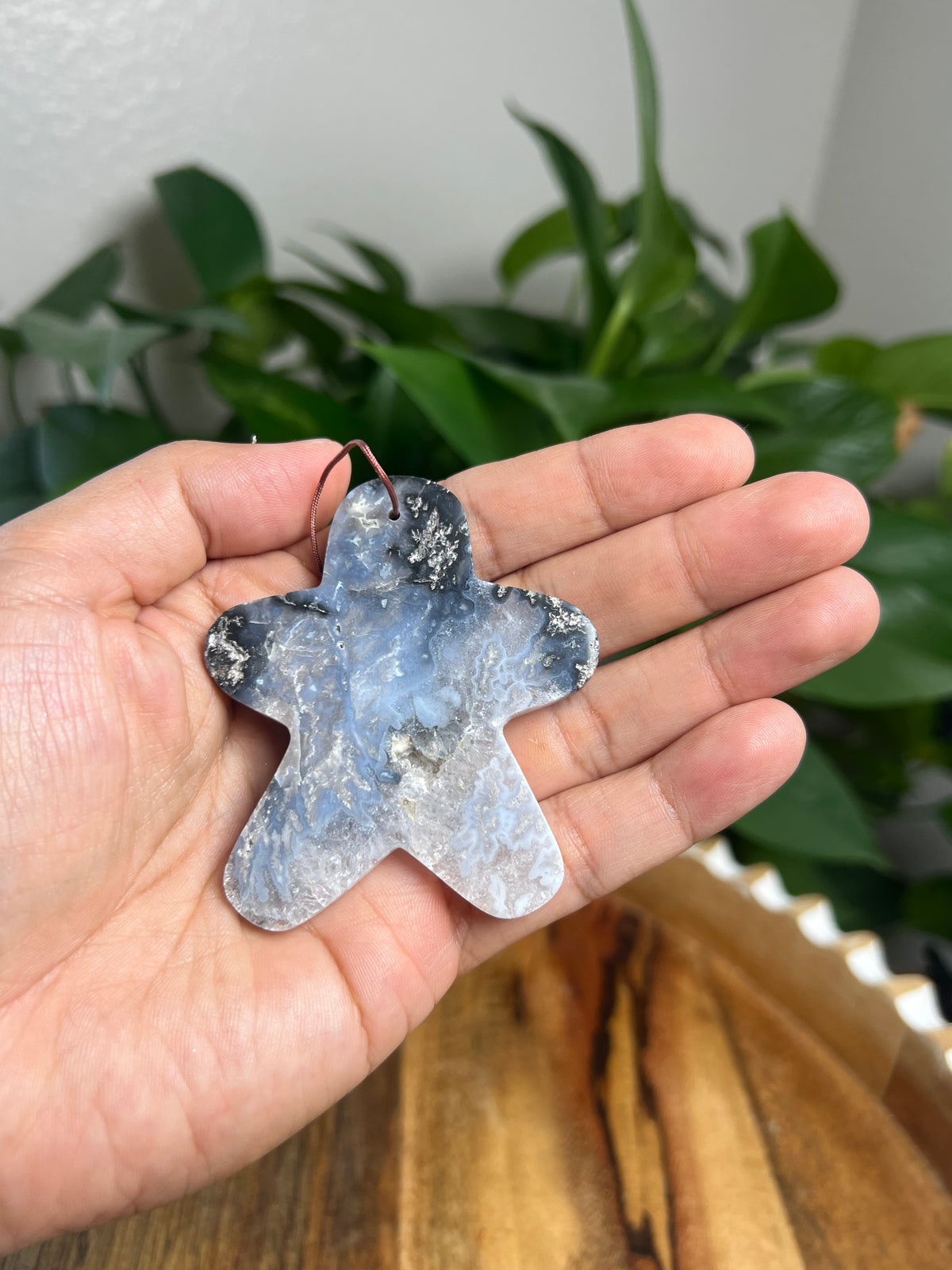 Blue Plume Agate Ornament Gingerbread: BA