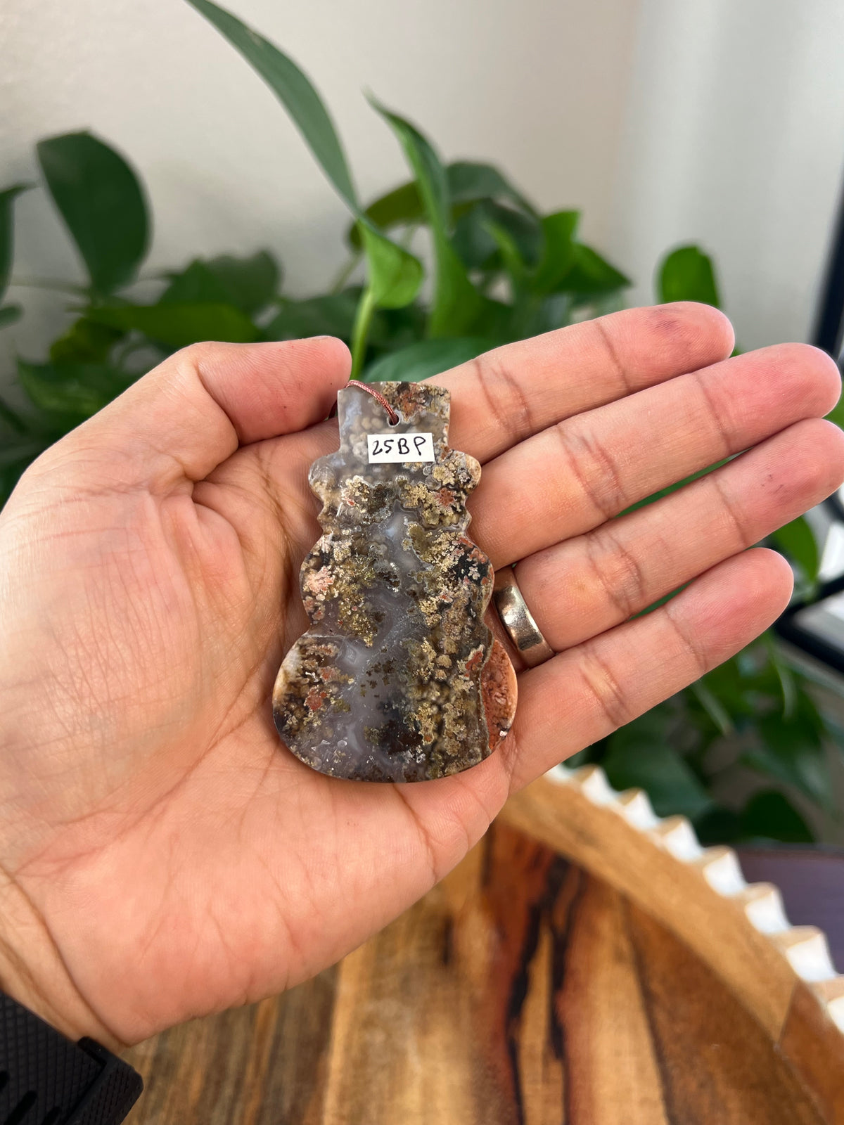 Scenic Moss Agate Snowman Ornaments