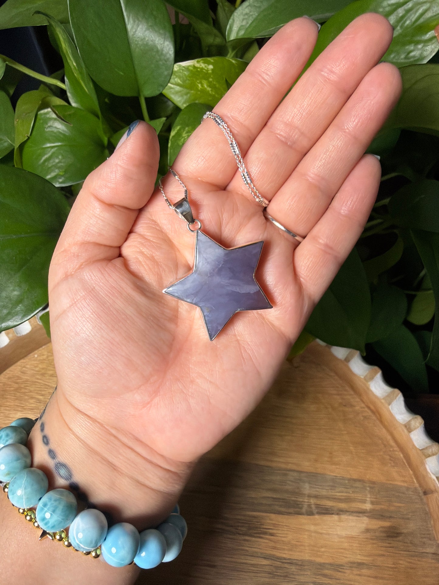 Purple Chalcedony Star Pendant