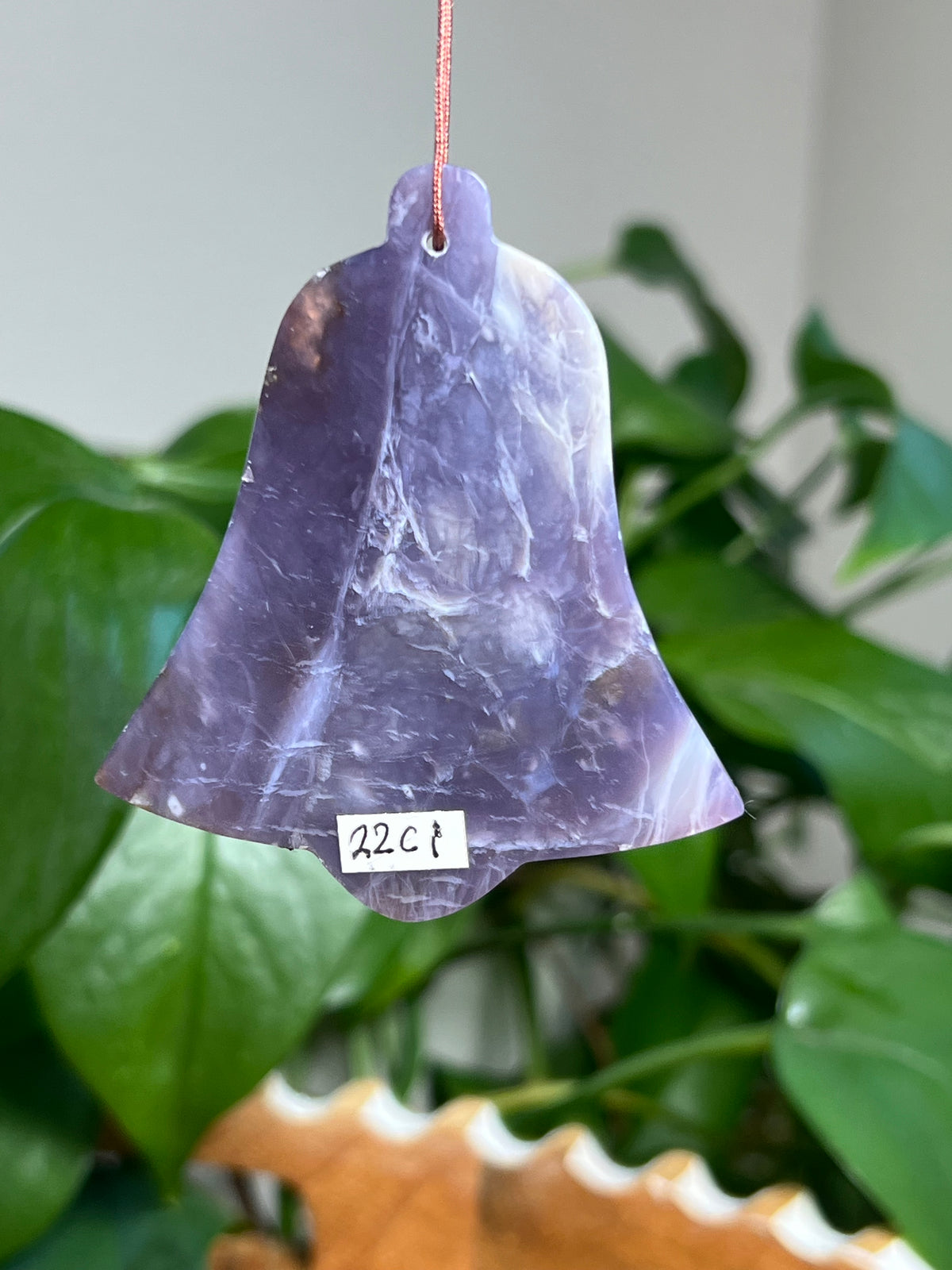 Purple Chalcedony Bell Ornaments