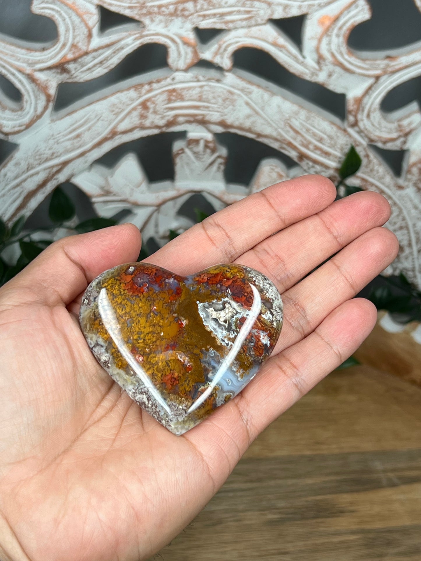 Scenic Moss Agate Heart