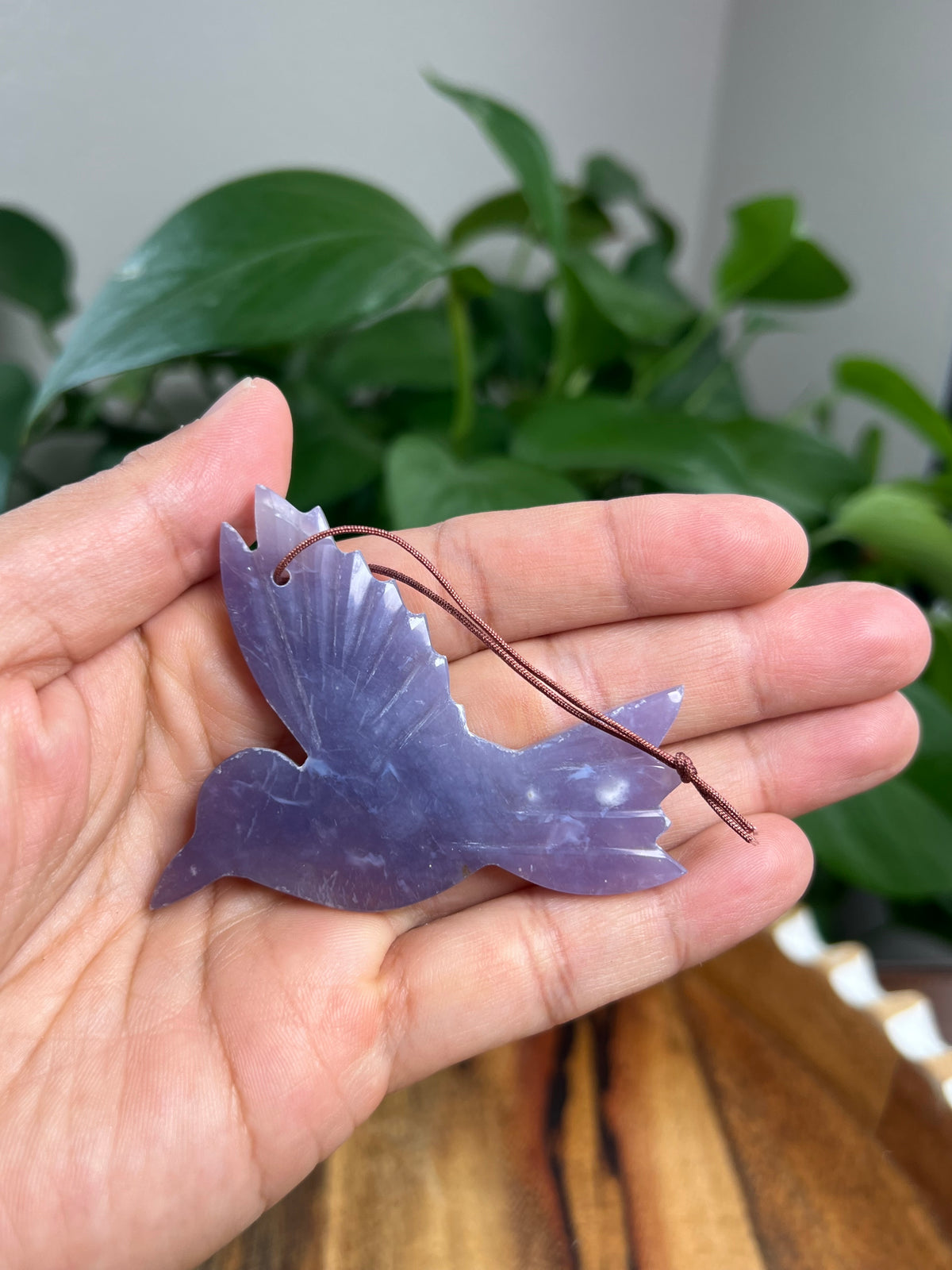 Purple Chalcedony Ornament Hummingbird: F