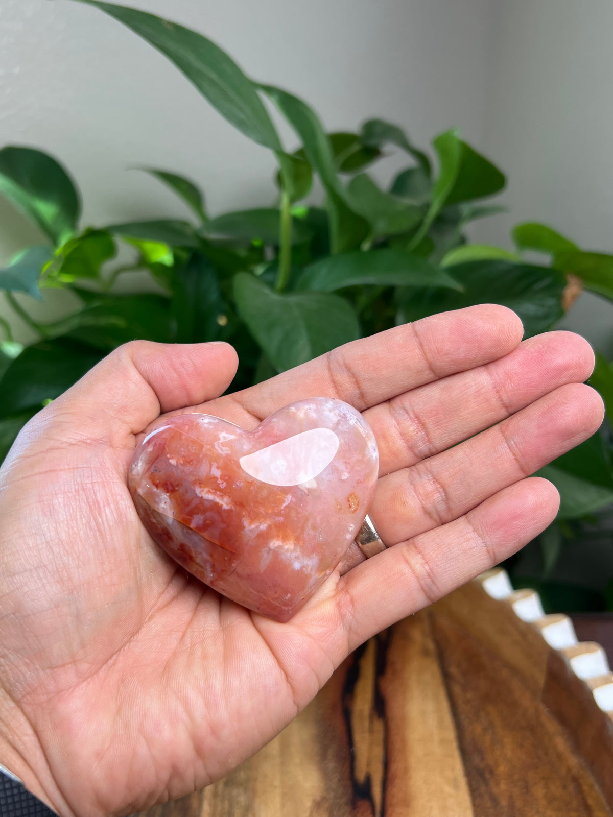 Pink Carnelian Heart: MF