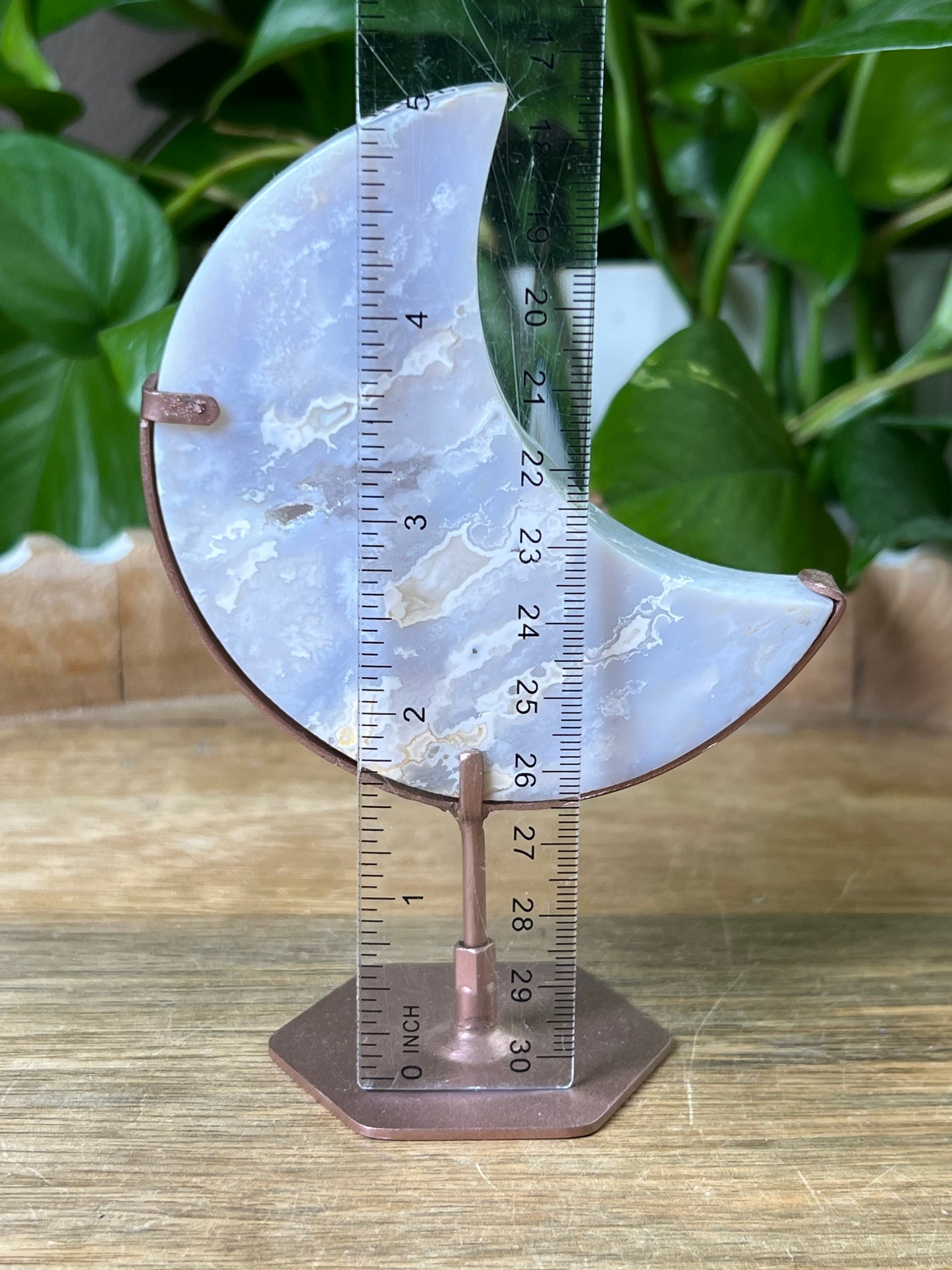 Winter Plume Agate Moon