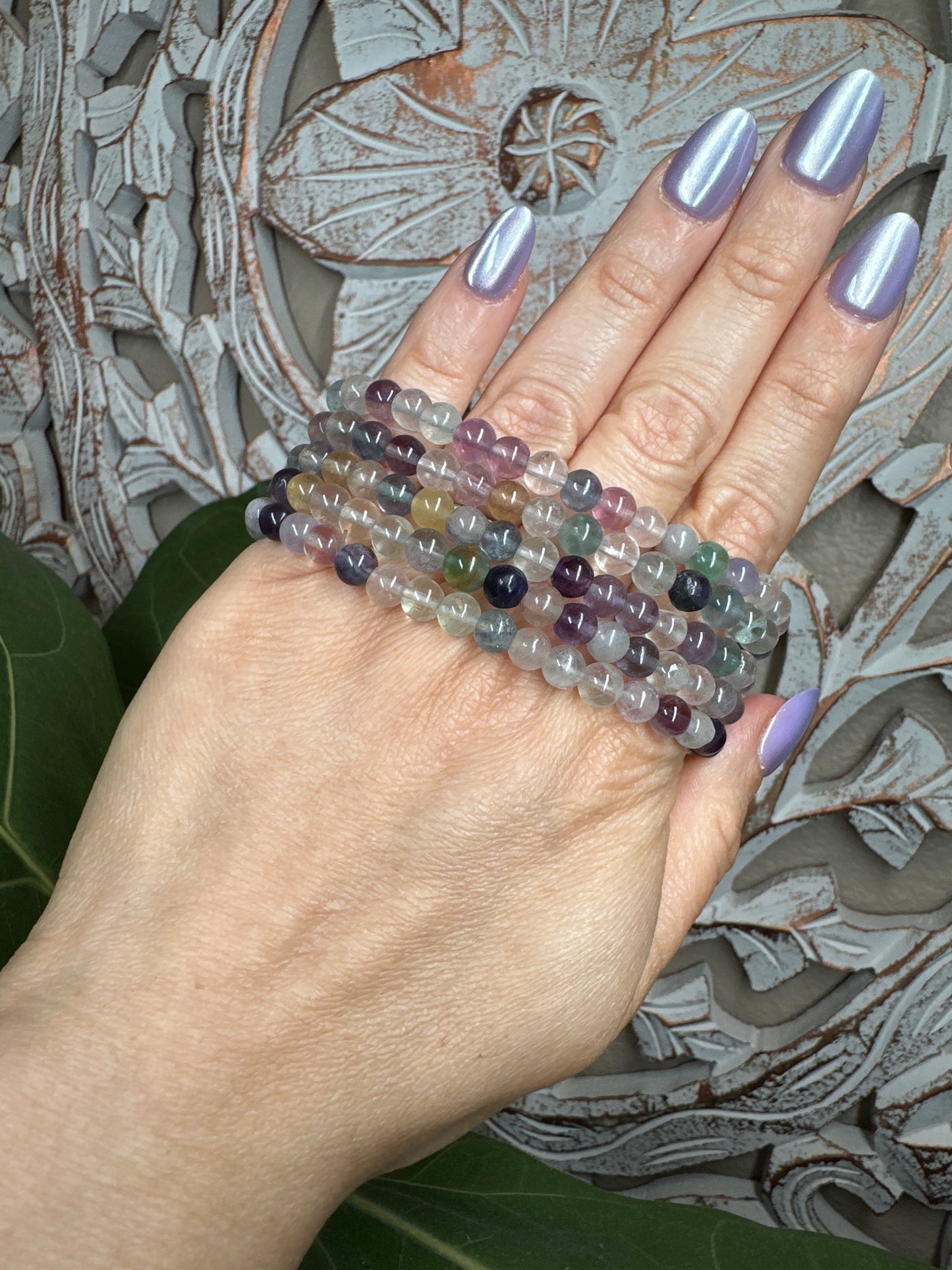 Fluorite Beaded Bracelet (6mm)