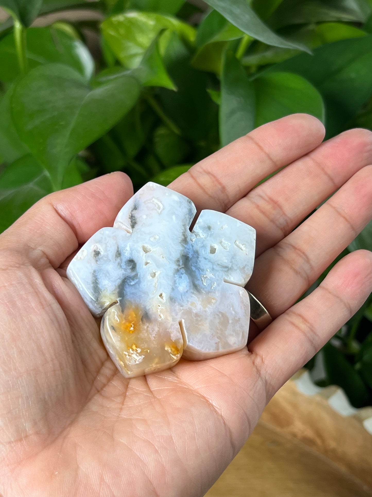 Rainbow Plume Agate Flower