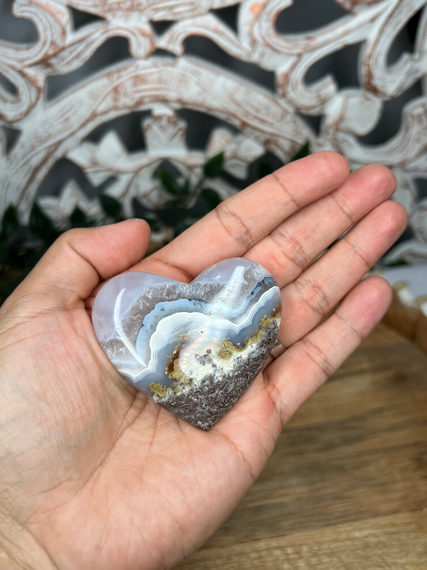 Scenic Moss Agate Heart