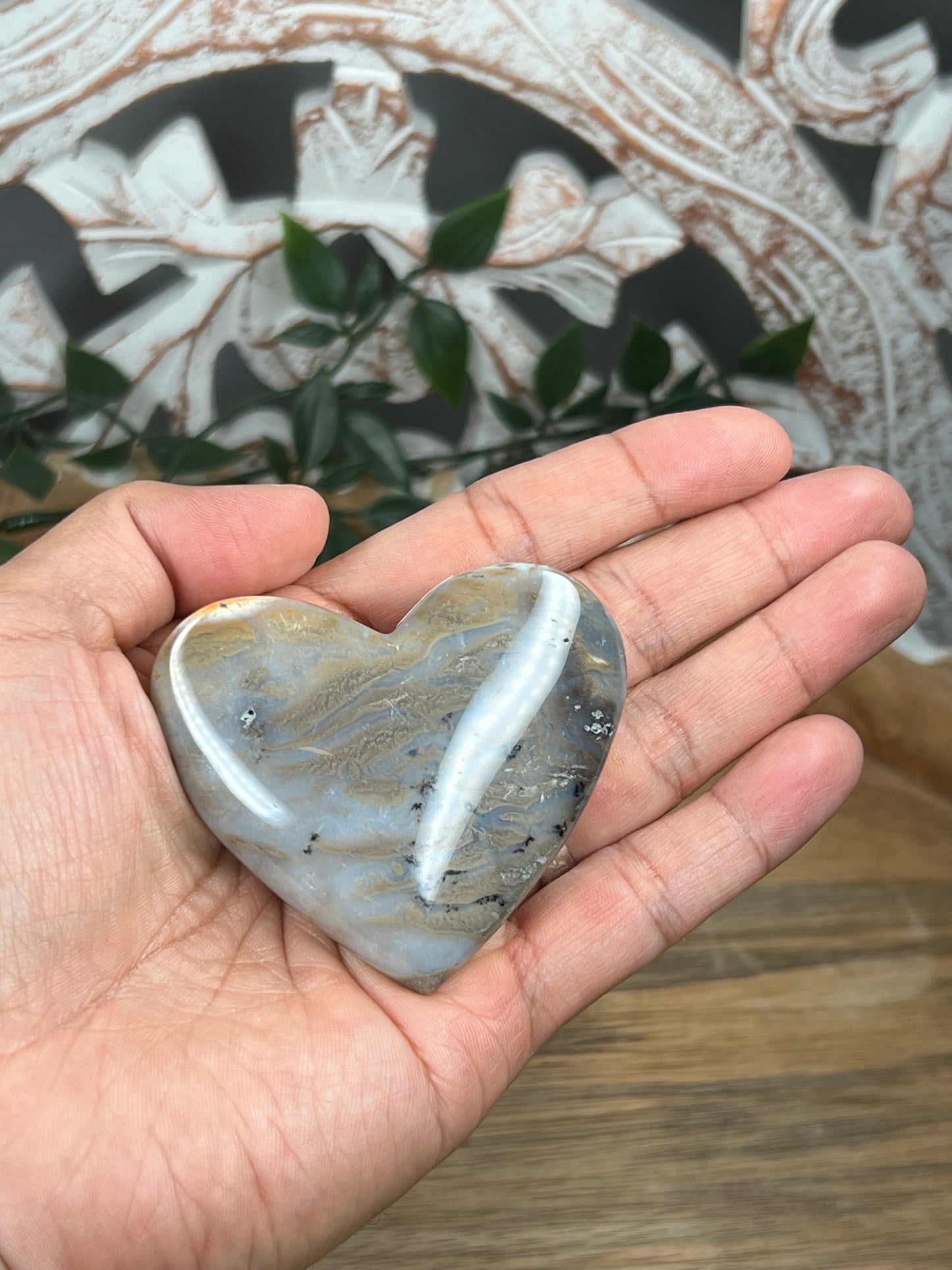 Dendritic Tiger Agate Heart