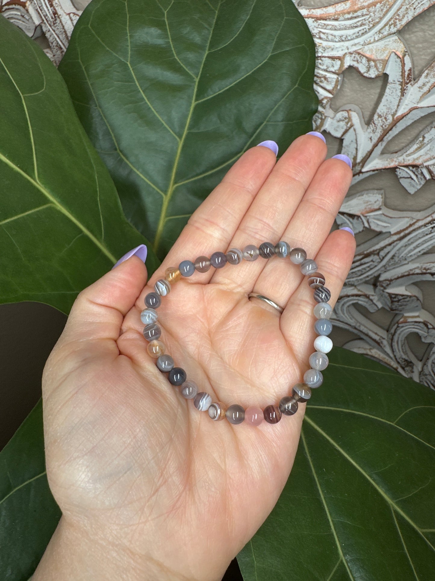 Botswana Agate Beaded Bracelet