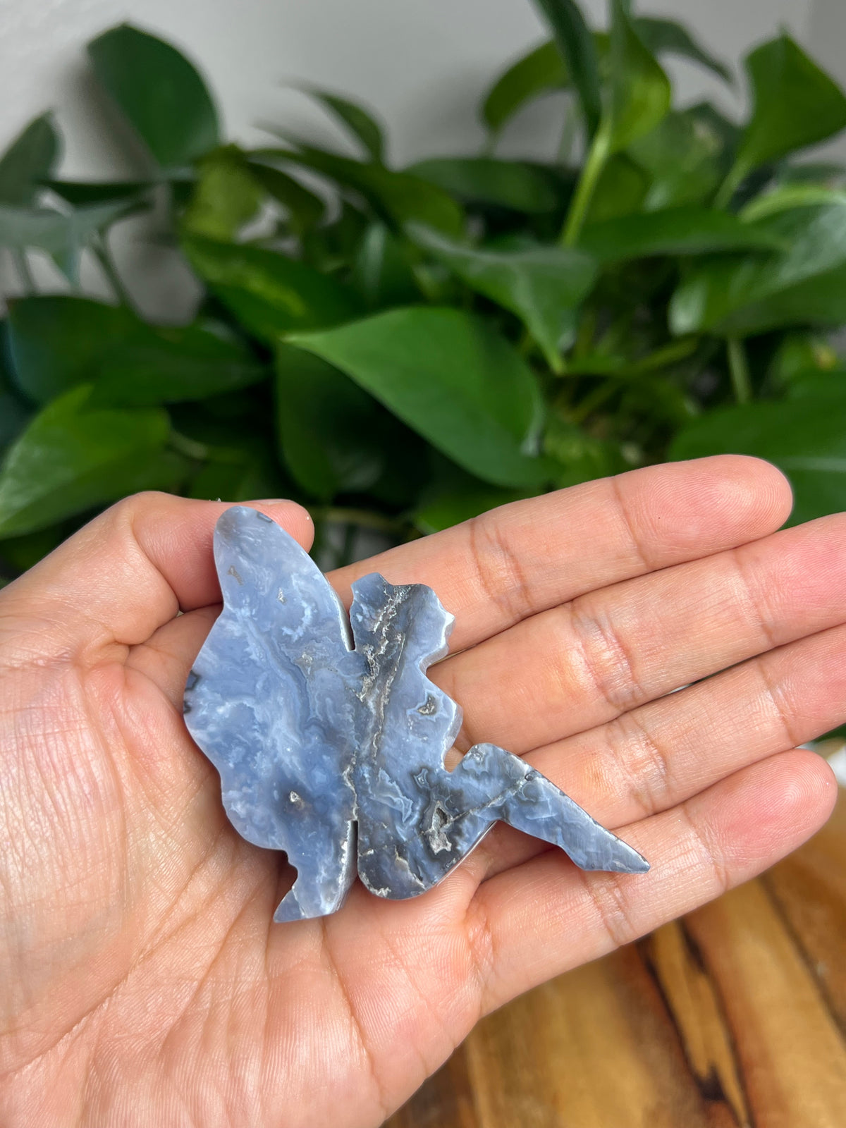 Blue Plume Agate Pixie Fairy: PS