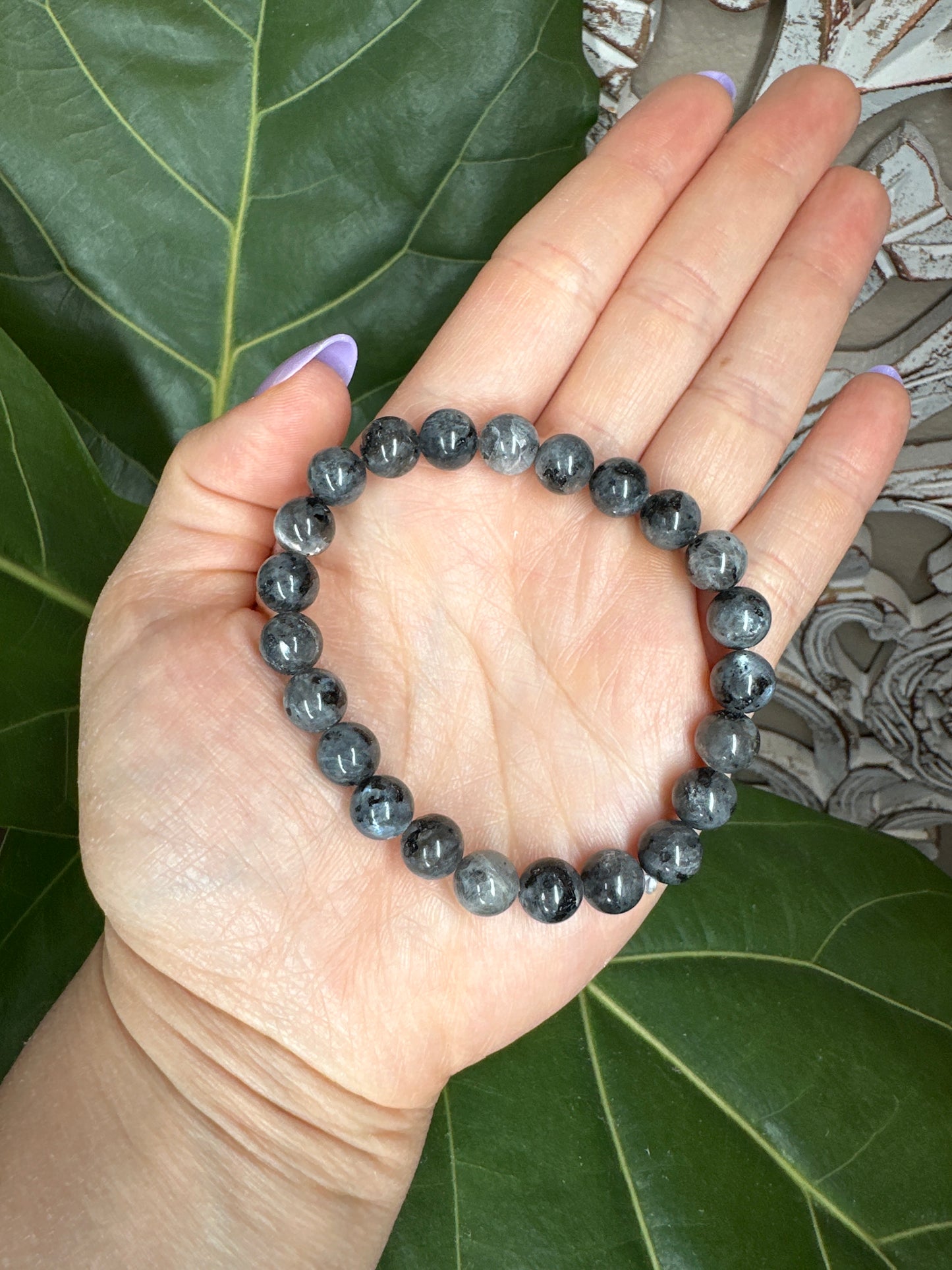 Larvikite Beaded Bracelet