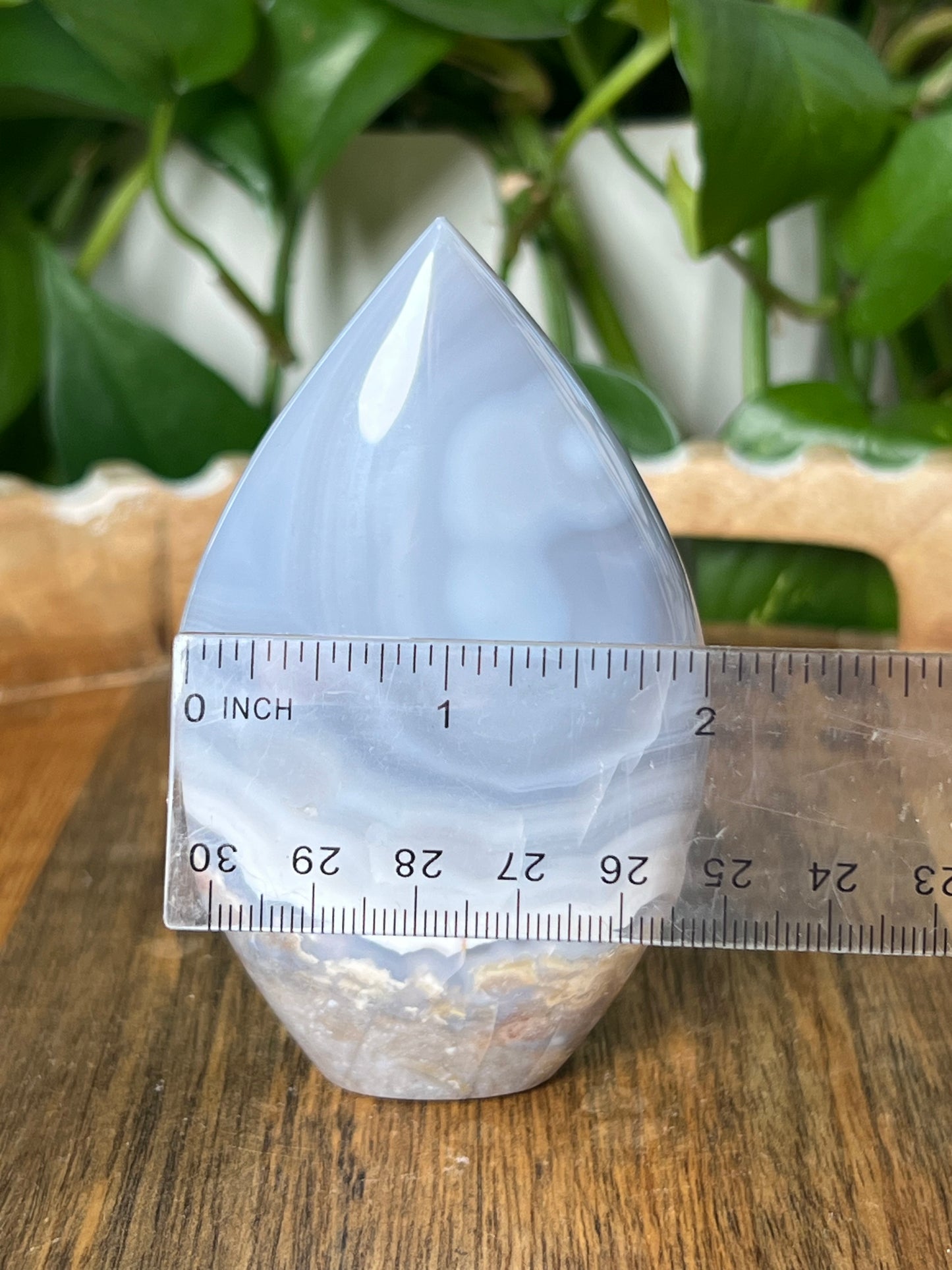 Blue Grey Lace Agate Flame