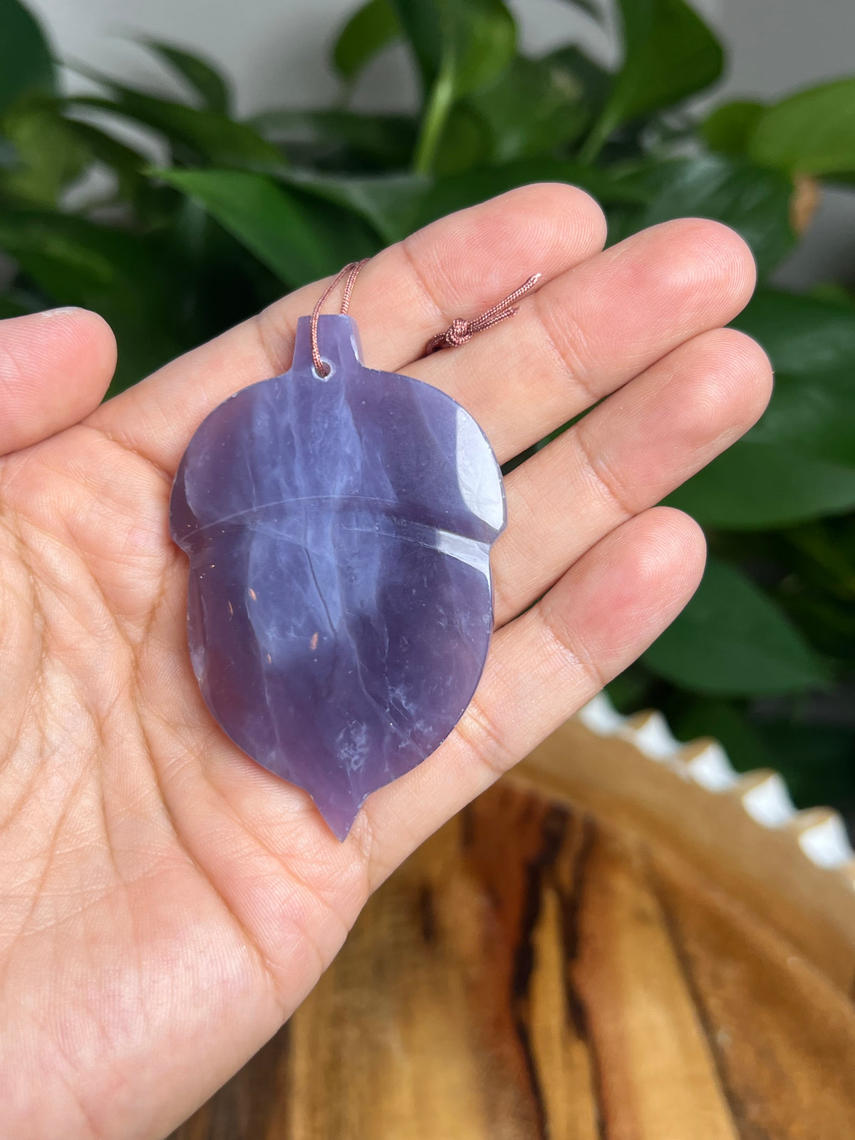 Purple Chalcedony Ornament Acorn: BQ