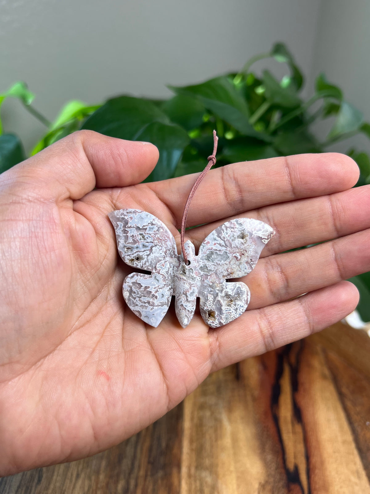 Sumatra Plume Agate Butterfly Ornaments