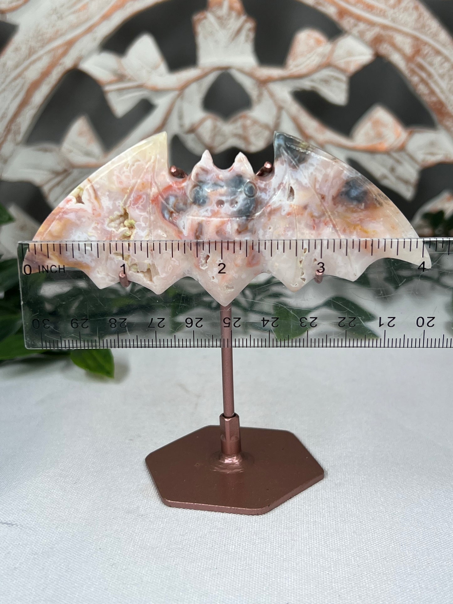Rainbow Plume Agate Bat