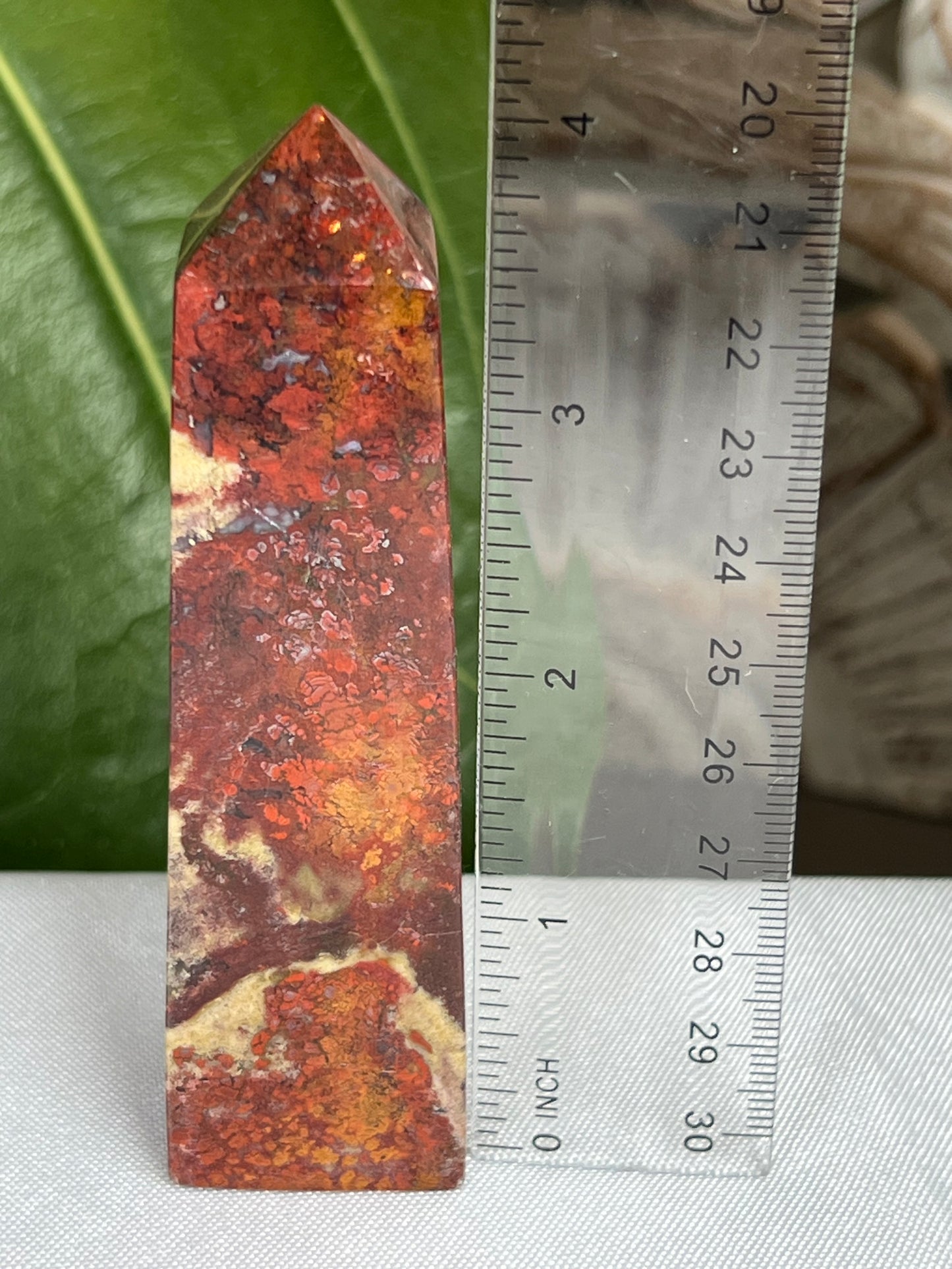 Red Moss Agate Tower