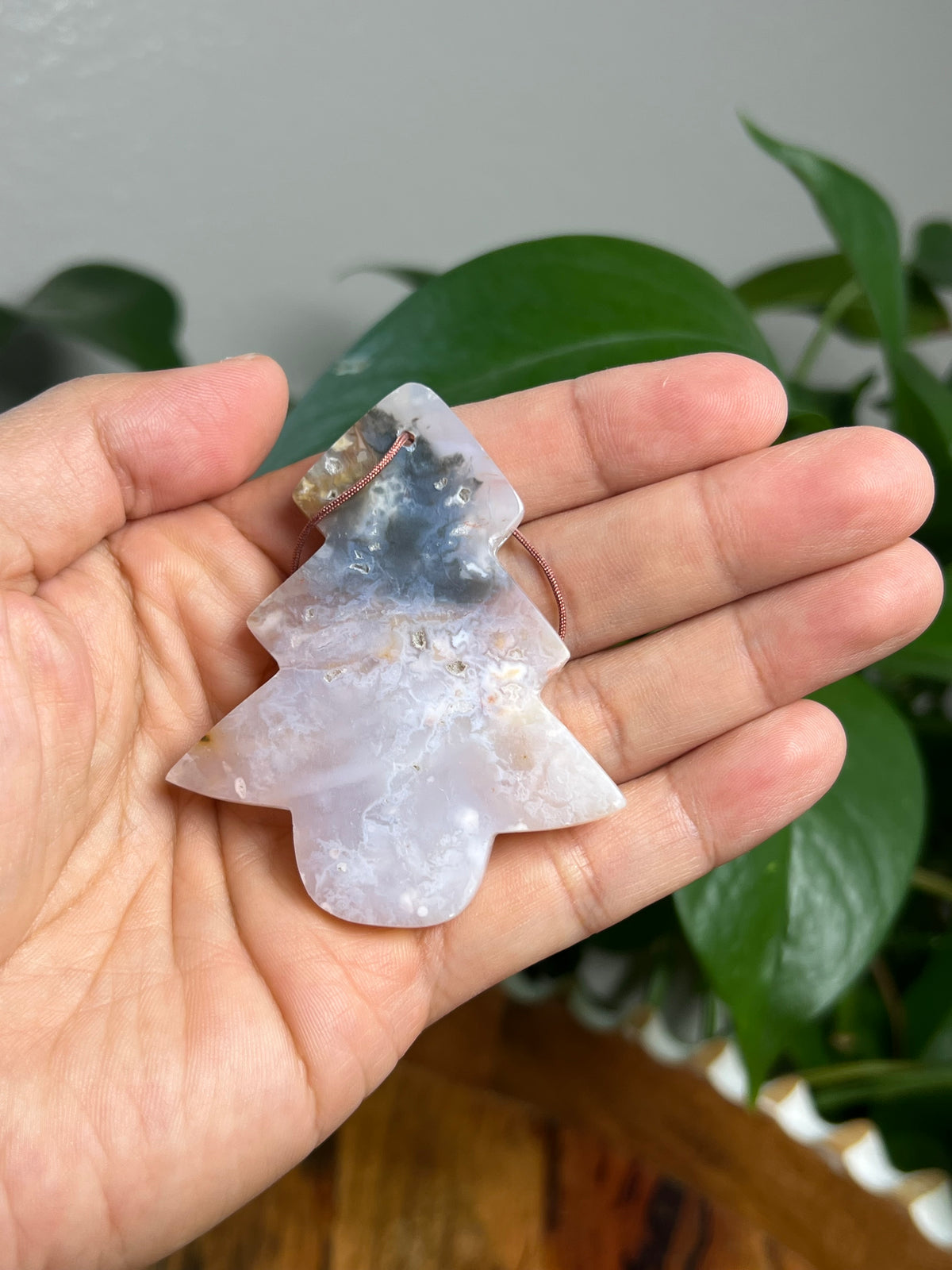Rainbow Plume Agate Ornament Tree: AS