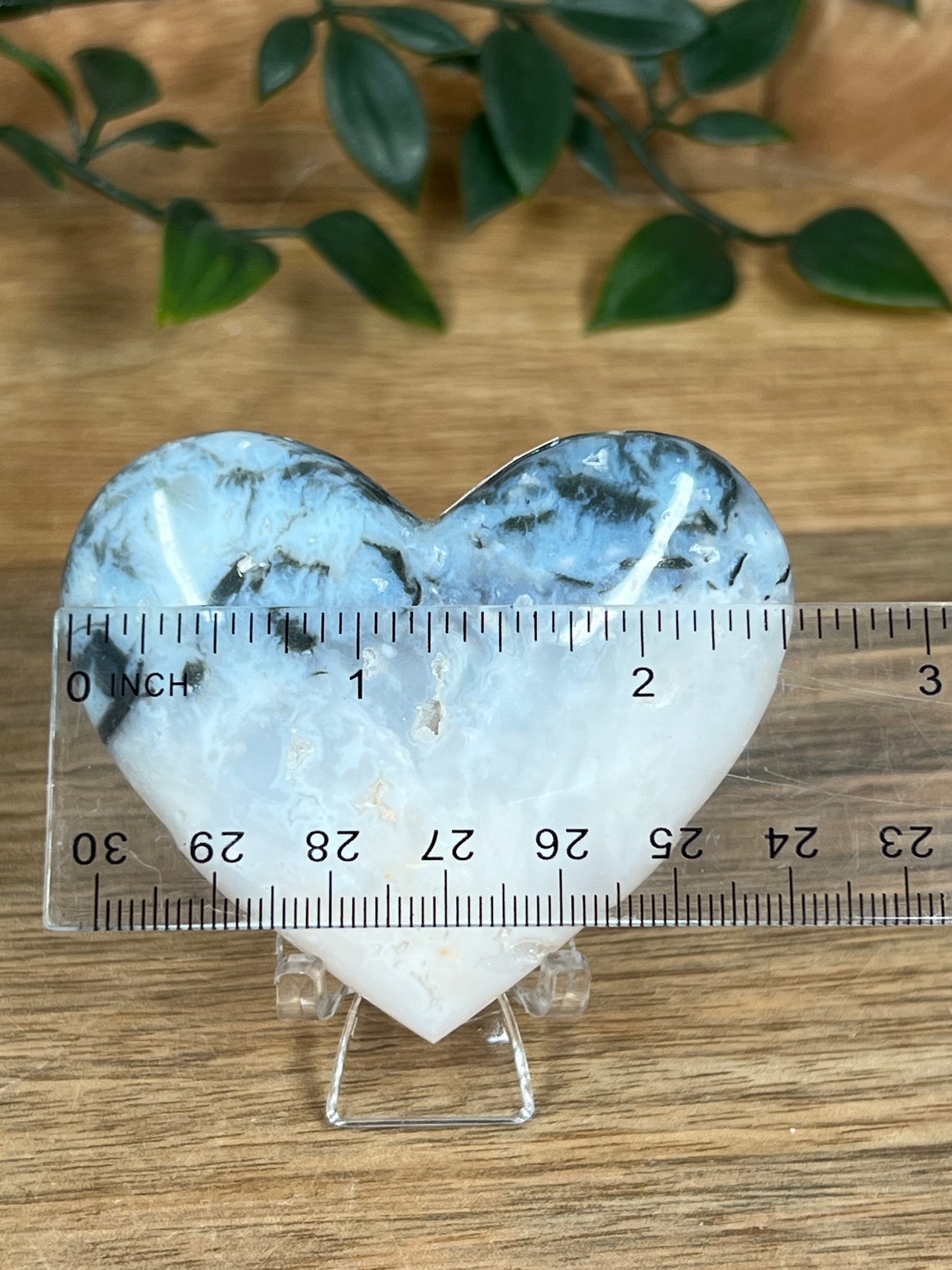 Rainbow Plume Agate Heart