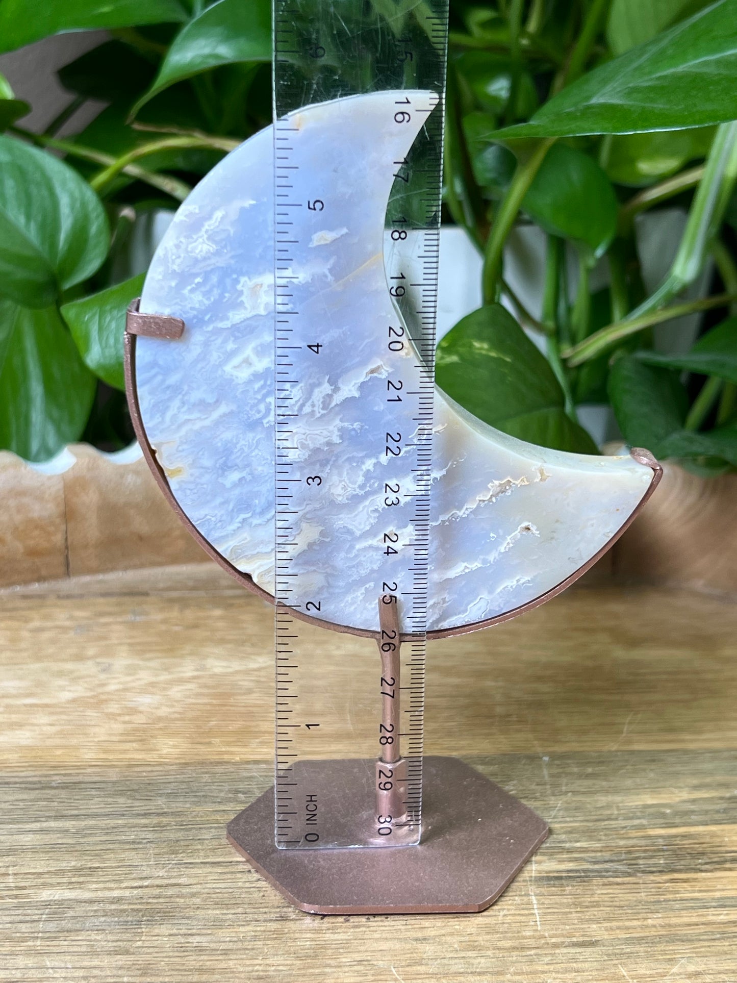 Winter Plume Agate Moon